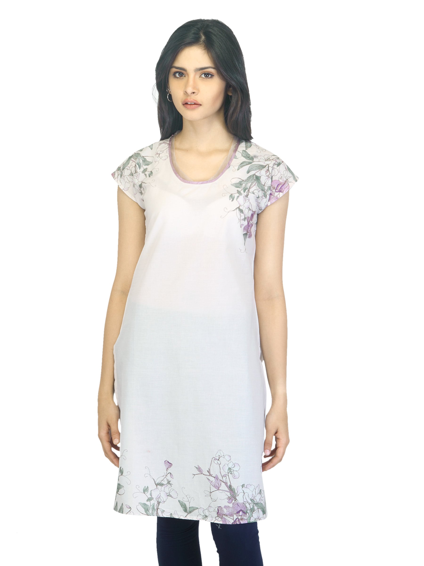 W Women Printed  Light Pink Kurta