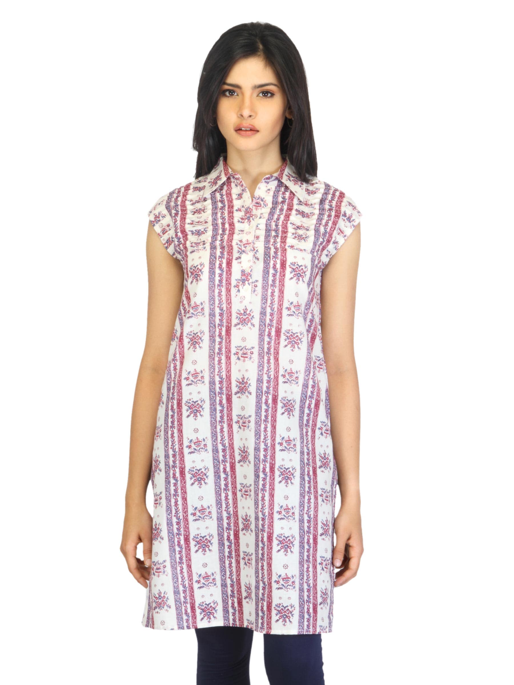 W Women Printed White Kurta