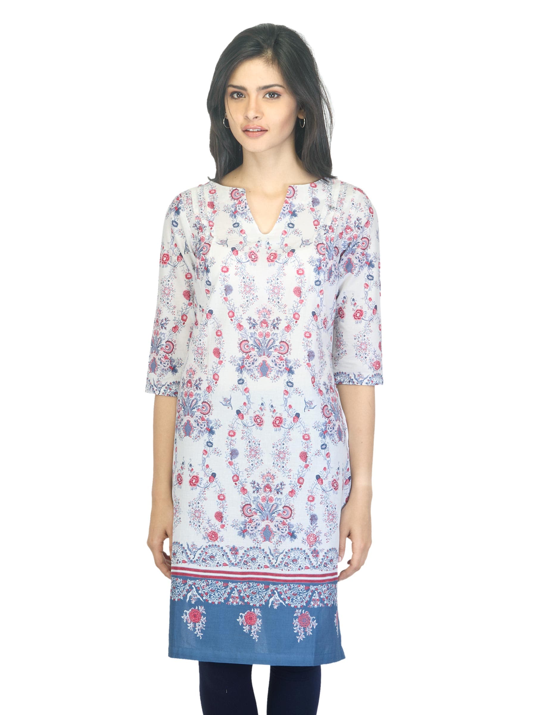 W Women Printed White Kurta