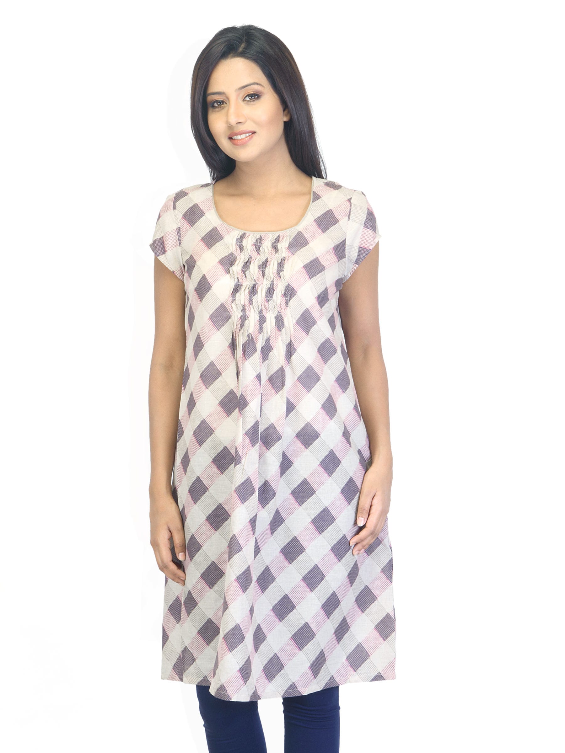 W Women Printed Beige Kurta