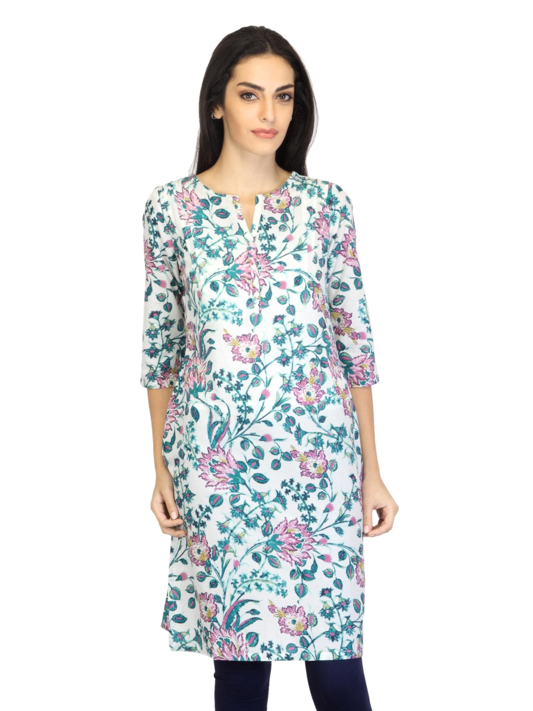 W Women Printed White Kurta