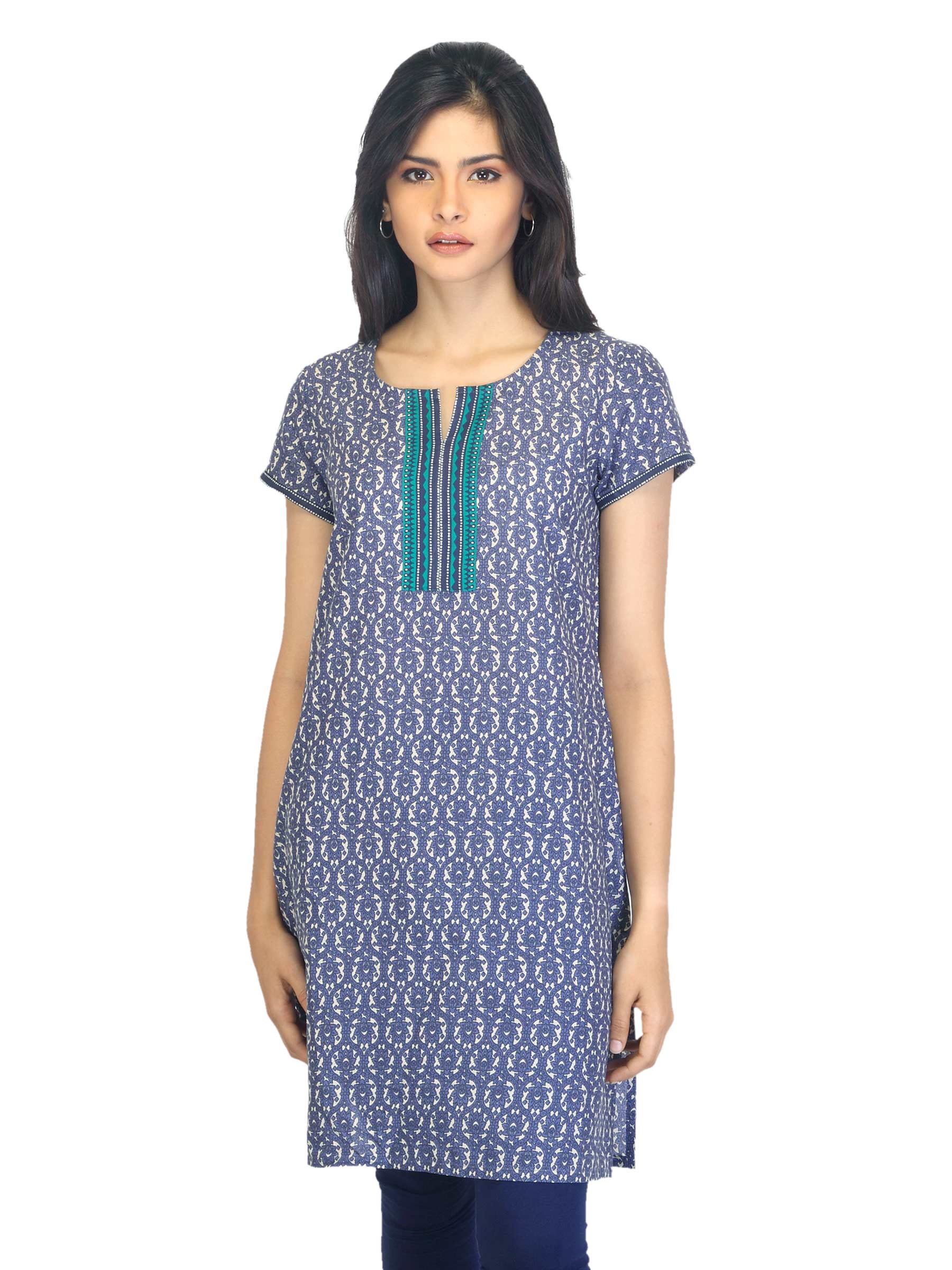 Aurelia Women Blue Printed Kurta