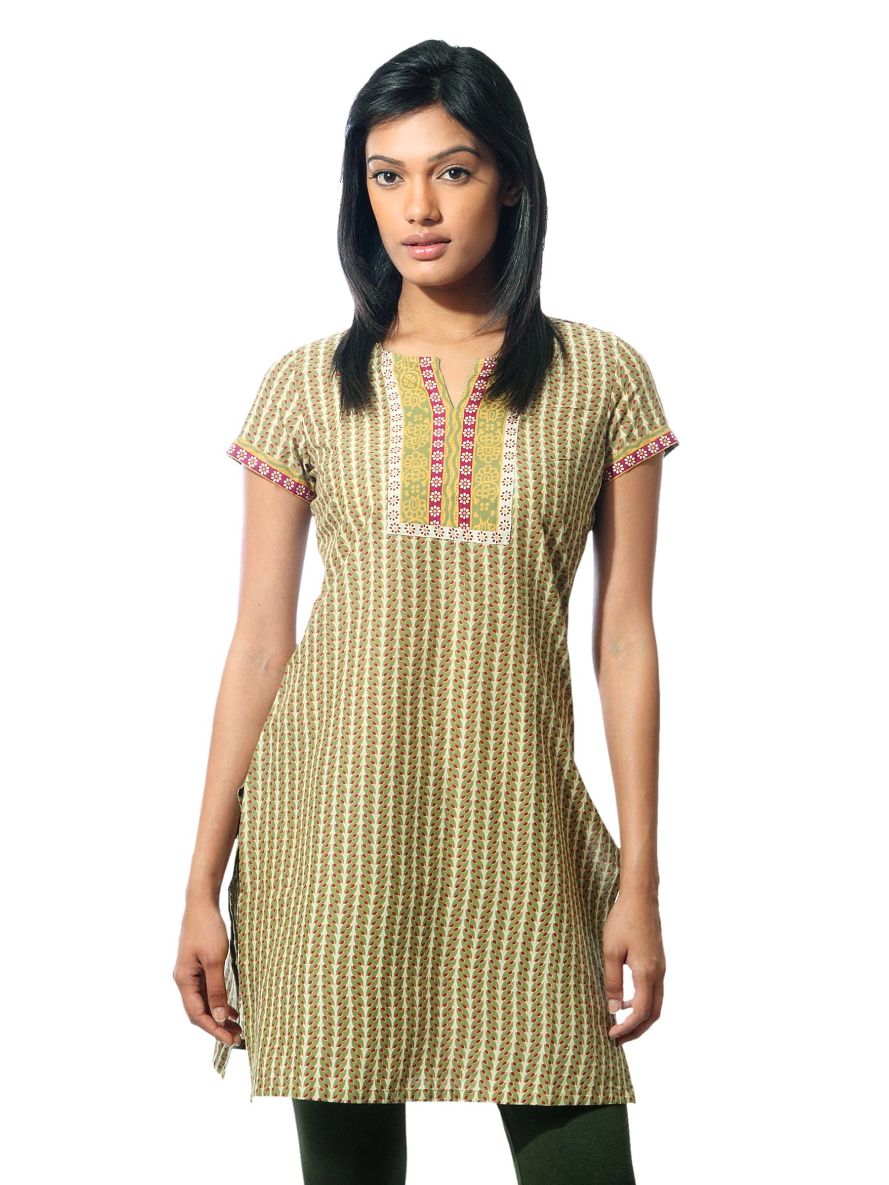 Aurelia Women Printed Olive Kurta