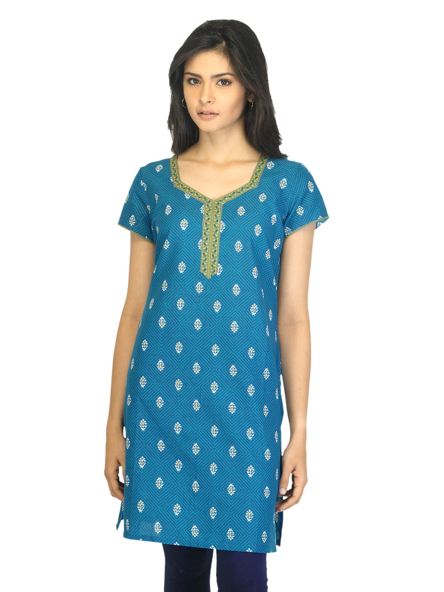 Aurelia Women Printed Blue Kurta