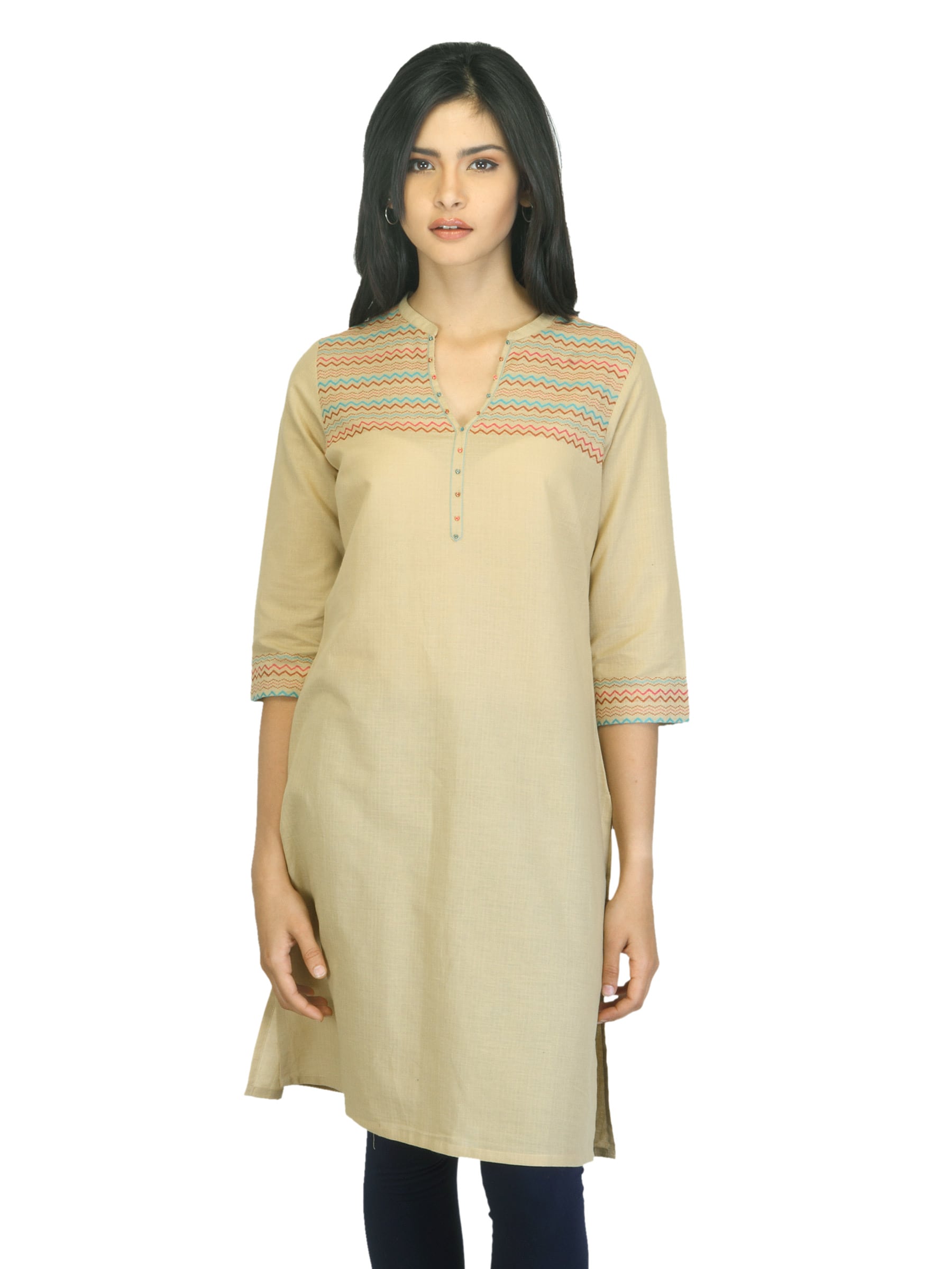 Aurelia Women Beige Kurta