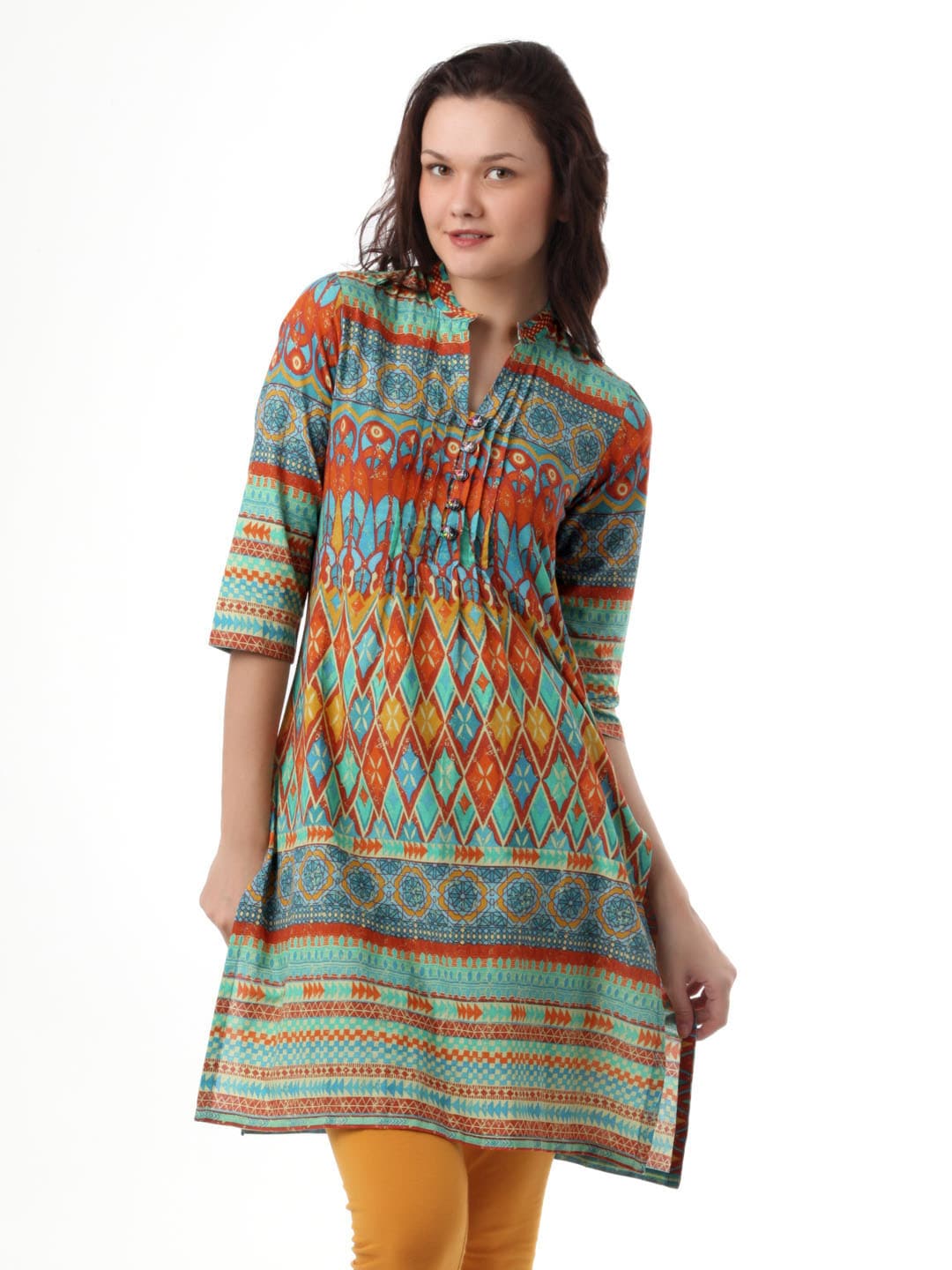 Biba Women Printed Multi Coloured Kurta