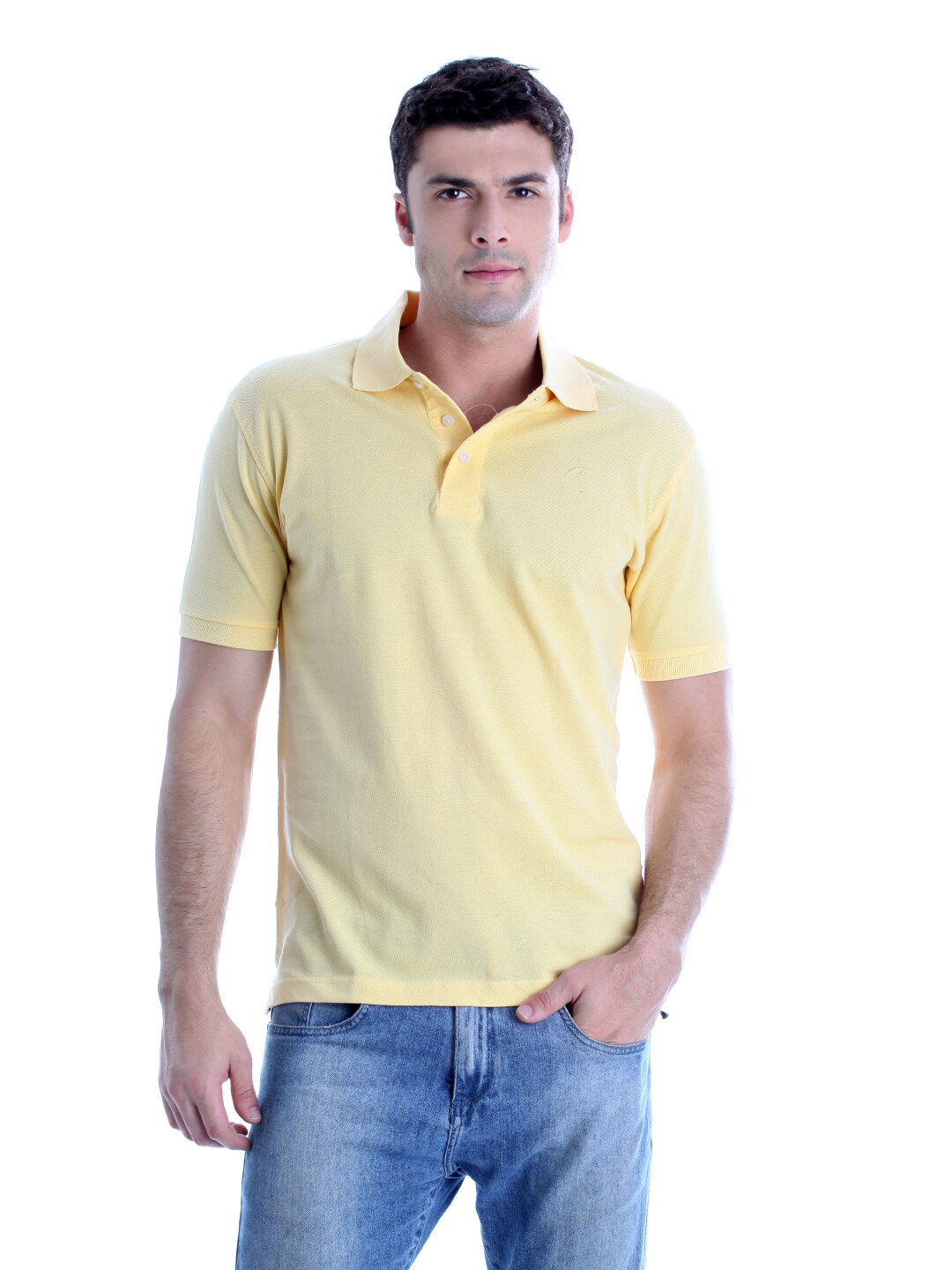 Proline Men Yellow Polo T-shirt