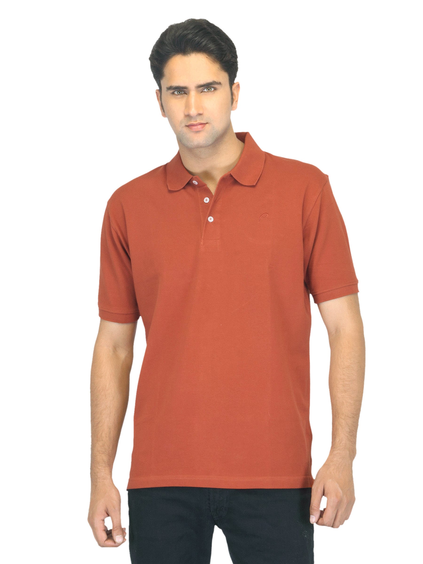 Proline Men Rust Brown Polo T-shirt