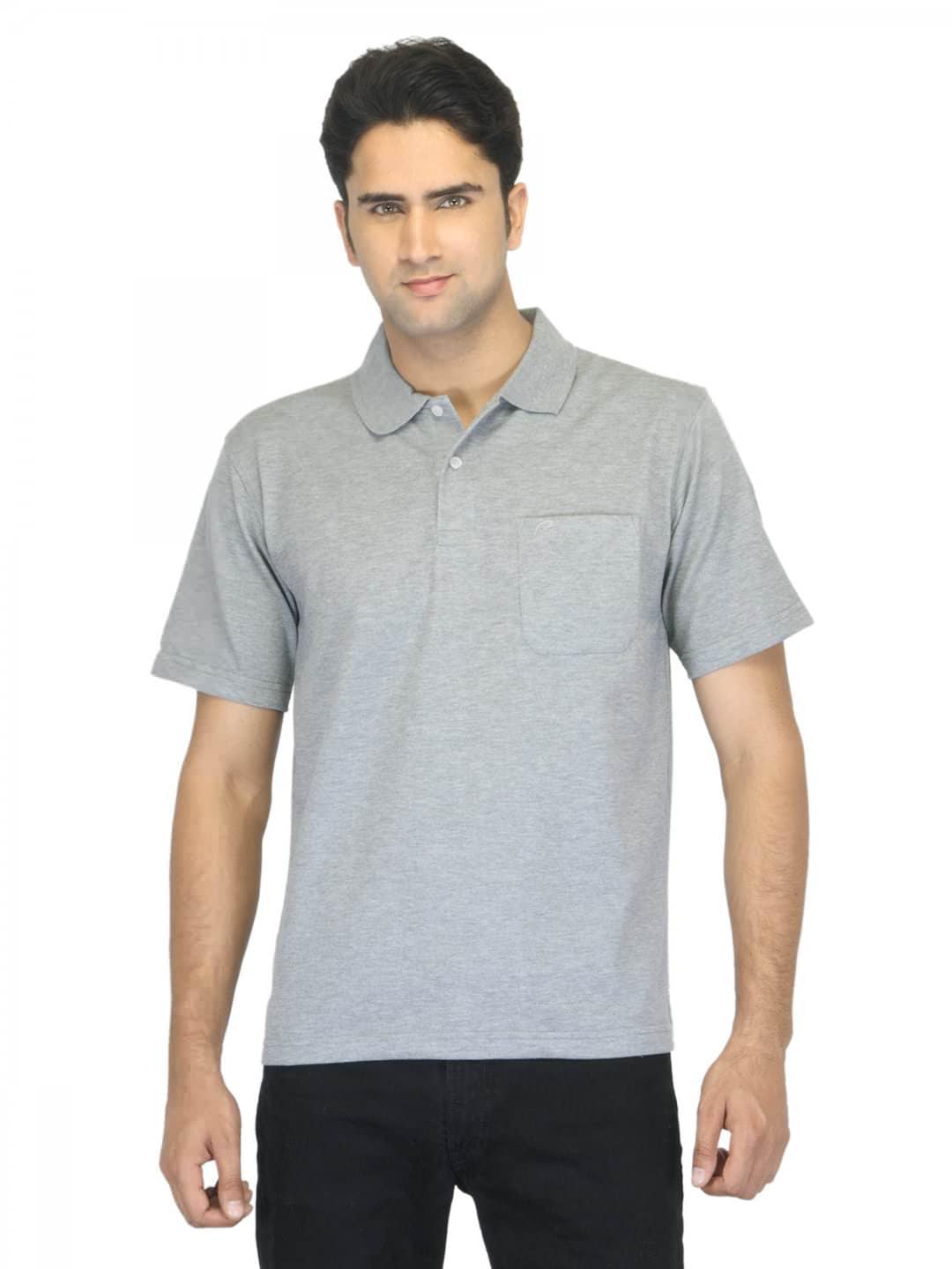 Proline Men Grey Polo T-shirt