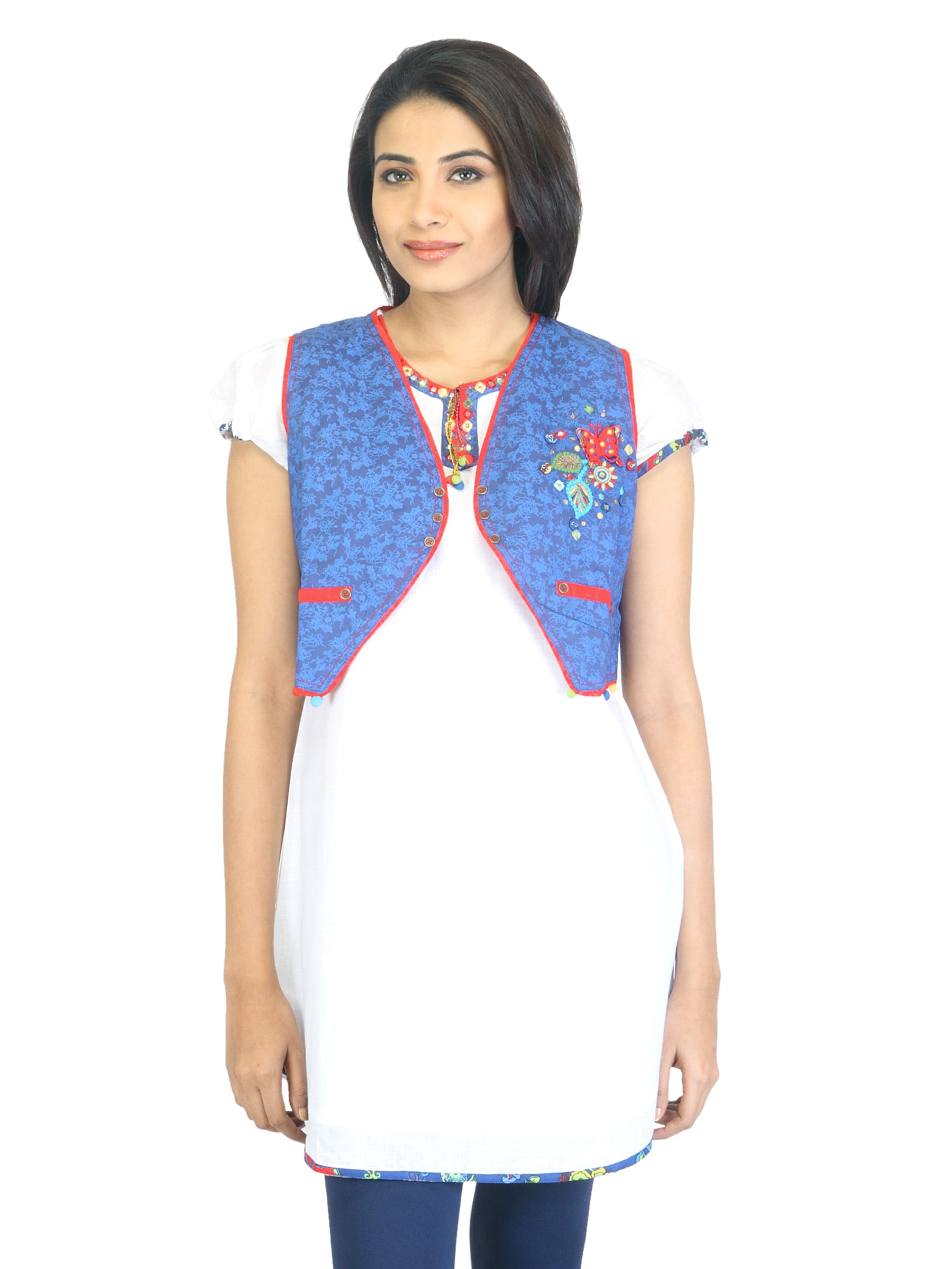 BIBA Women White Kurta