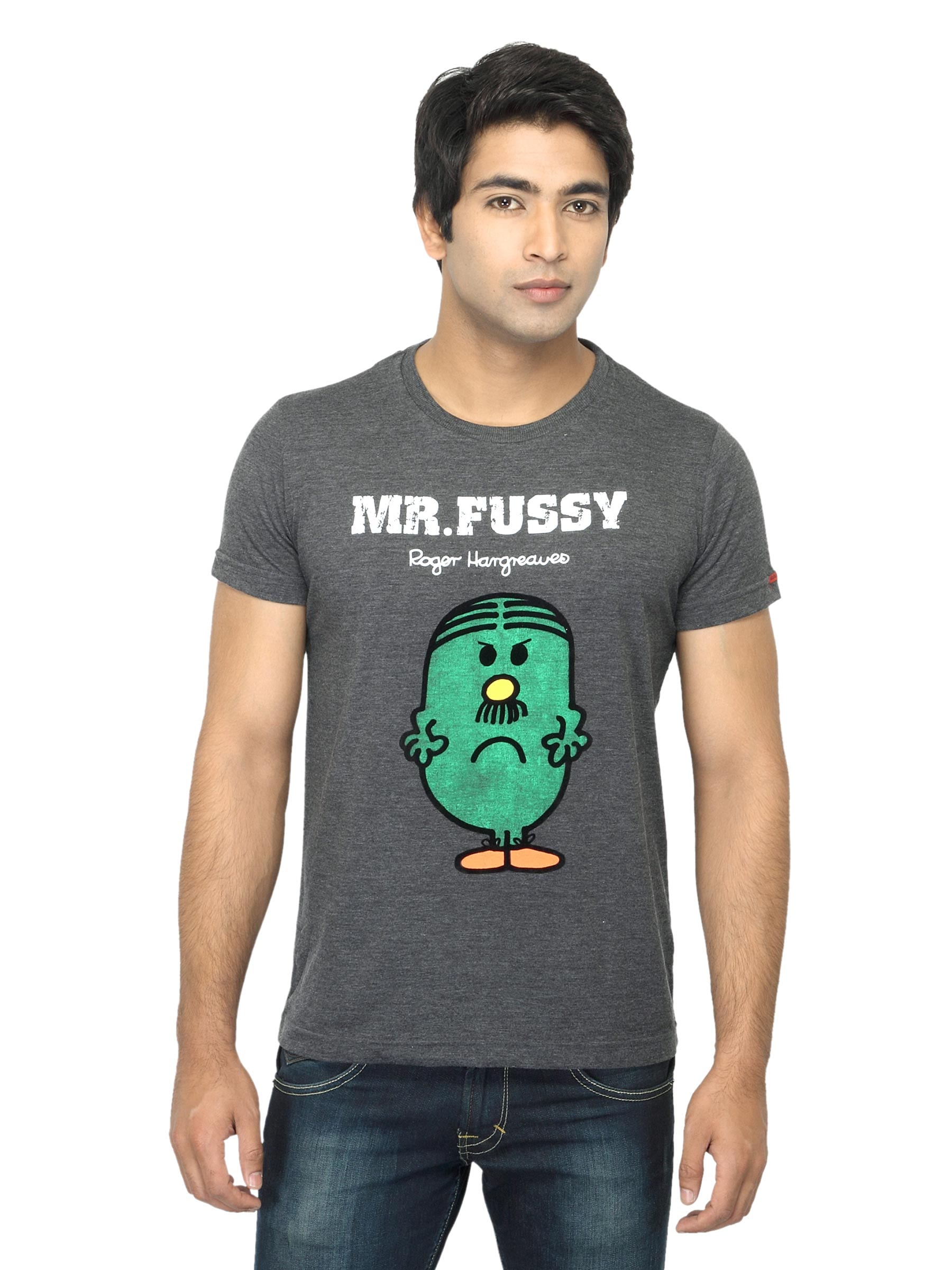 Mr. Men Printed Charcoal T-shirt