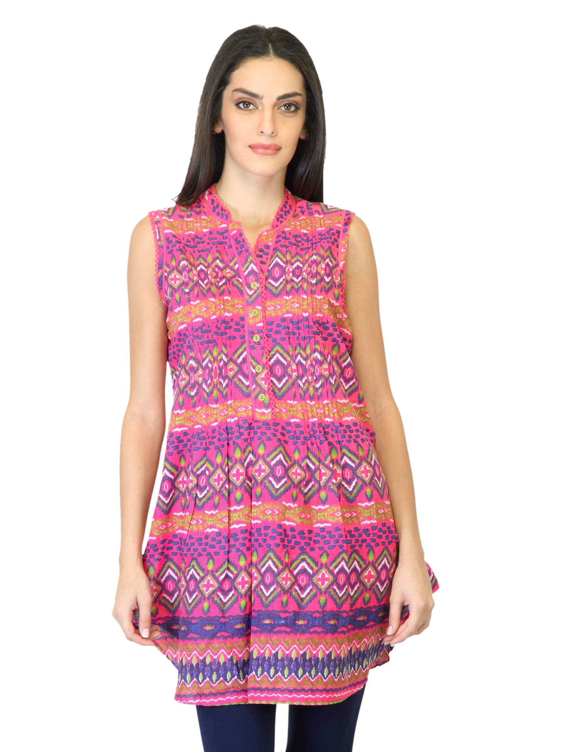 BIBA Women Printed Pink Kurta