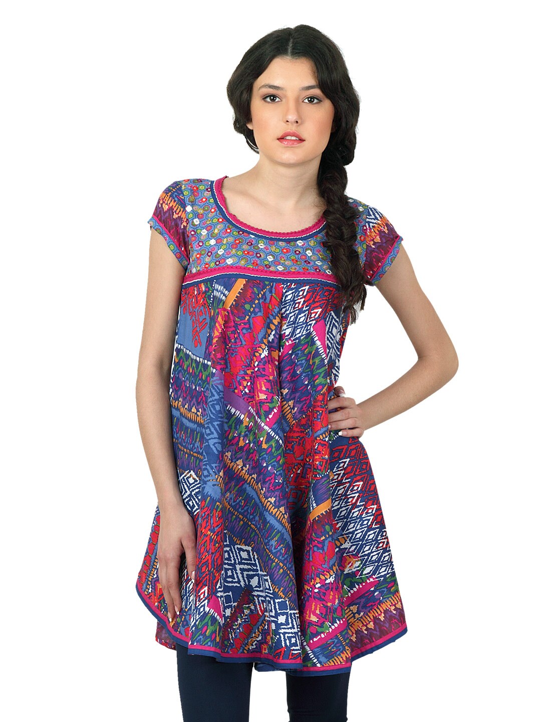 BIBA Women Printed Blue Kurta