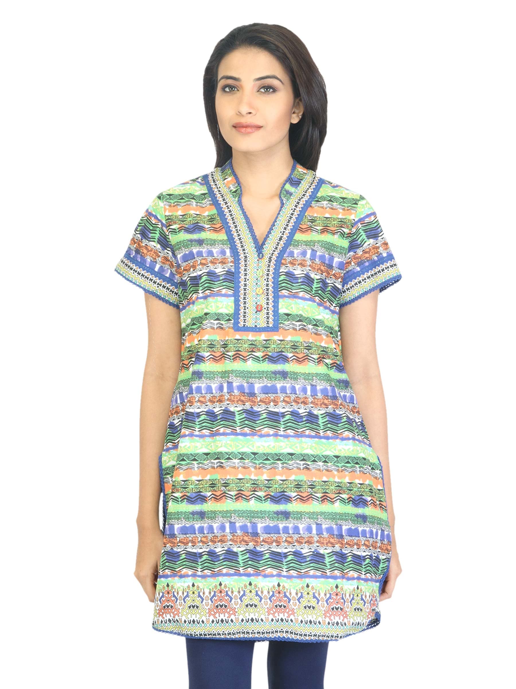 BIBA Women Ethnic Green Kurta