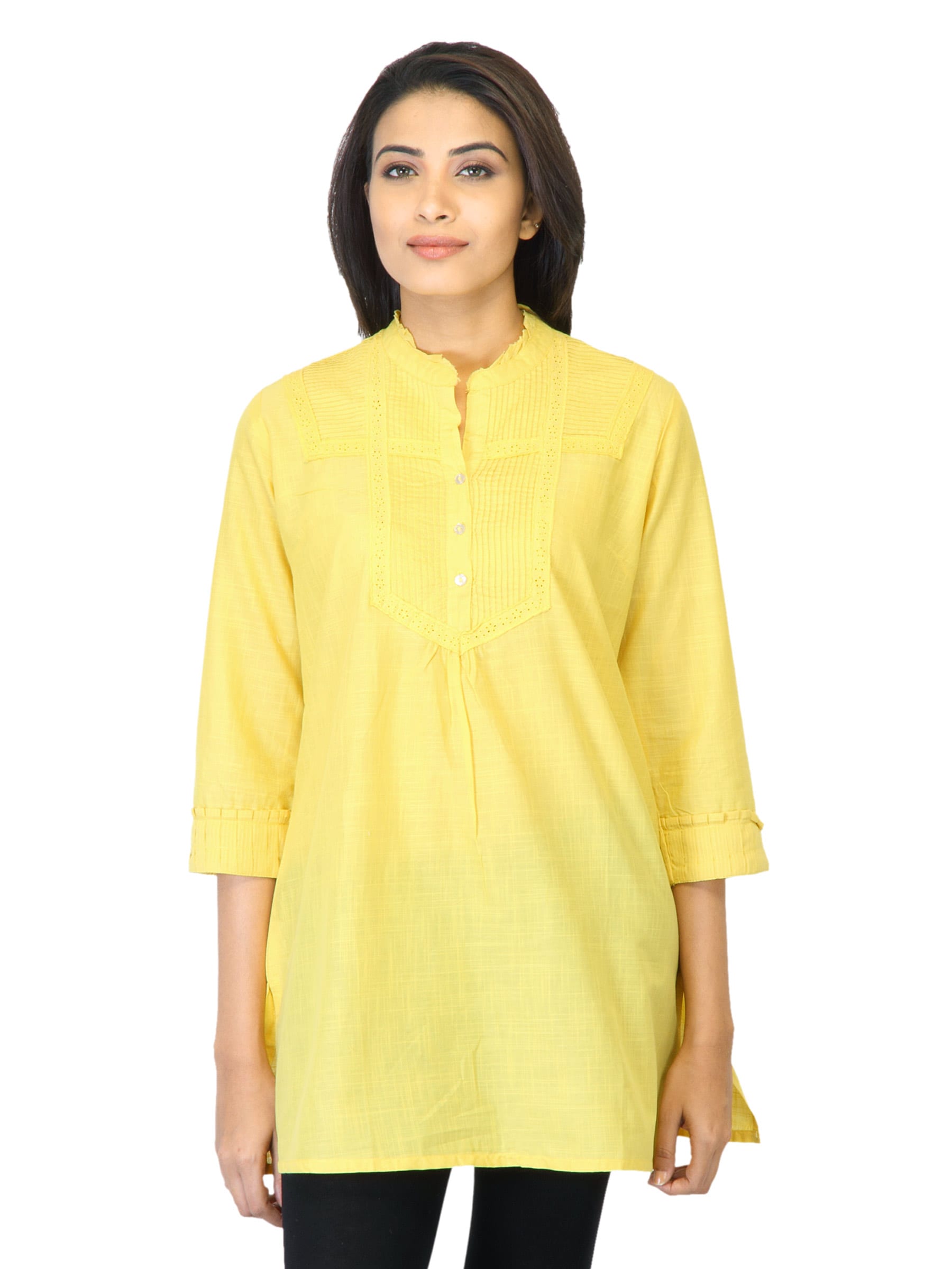 BIBA OUTLET Women Yellow Kurti