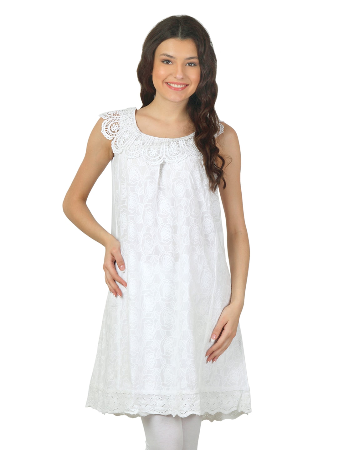 BIBA Women White Kurta