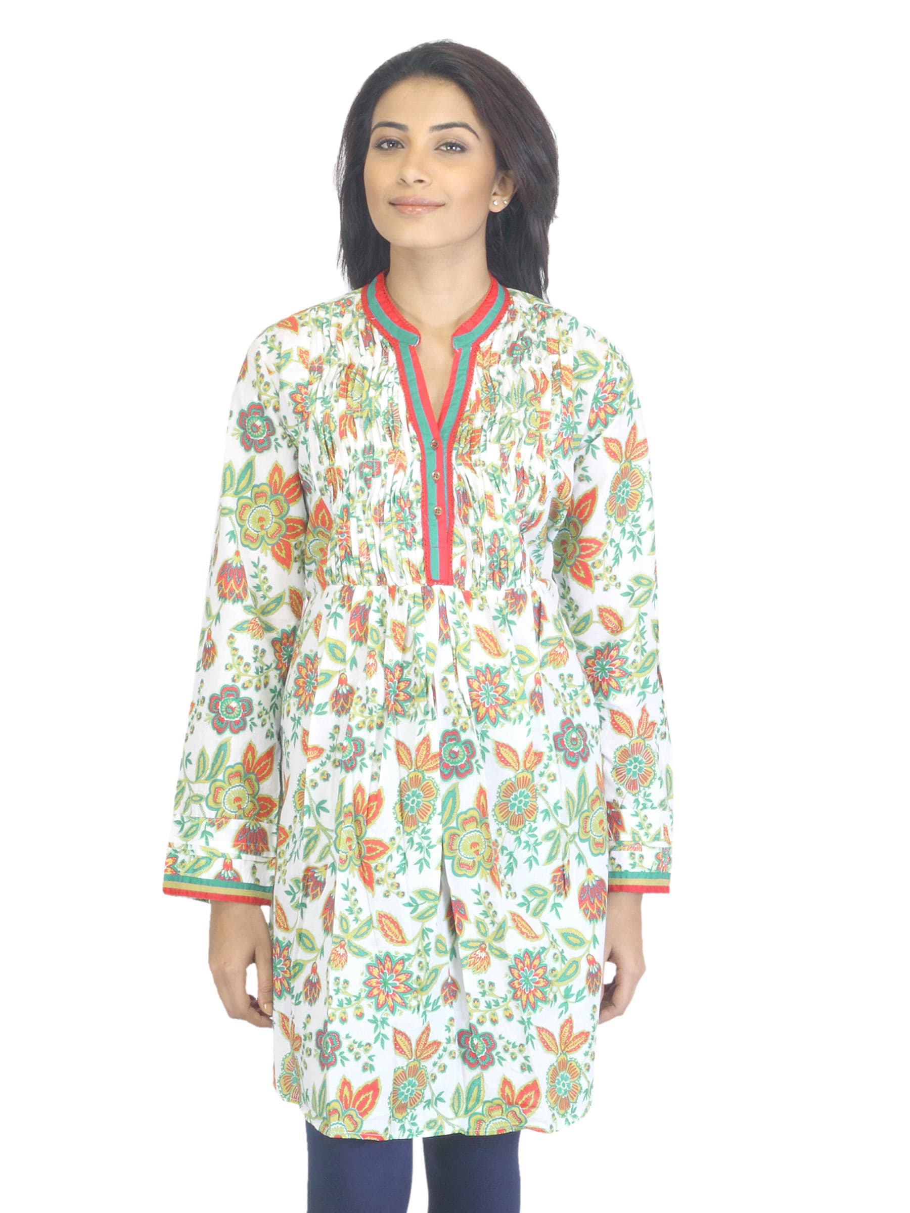 BIBA Women Printed White Kurta