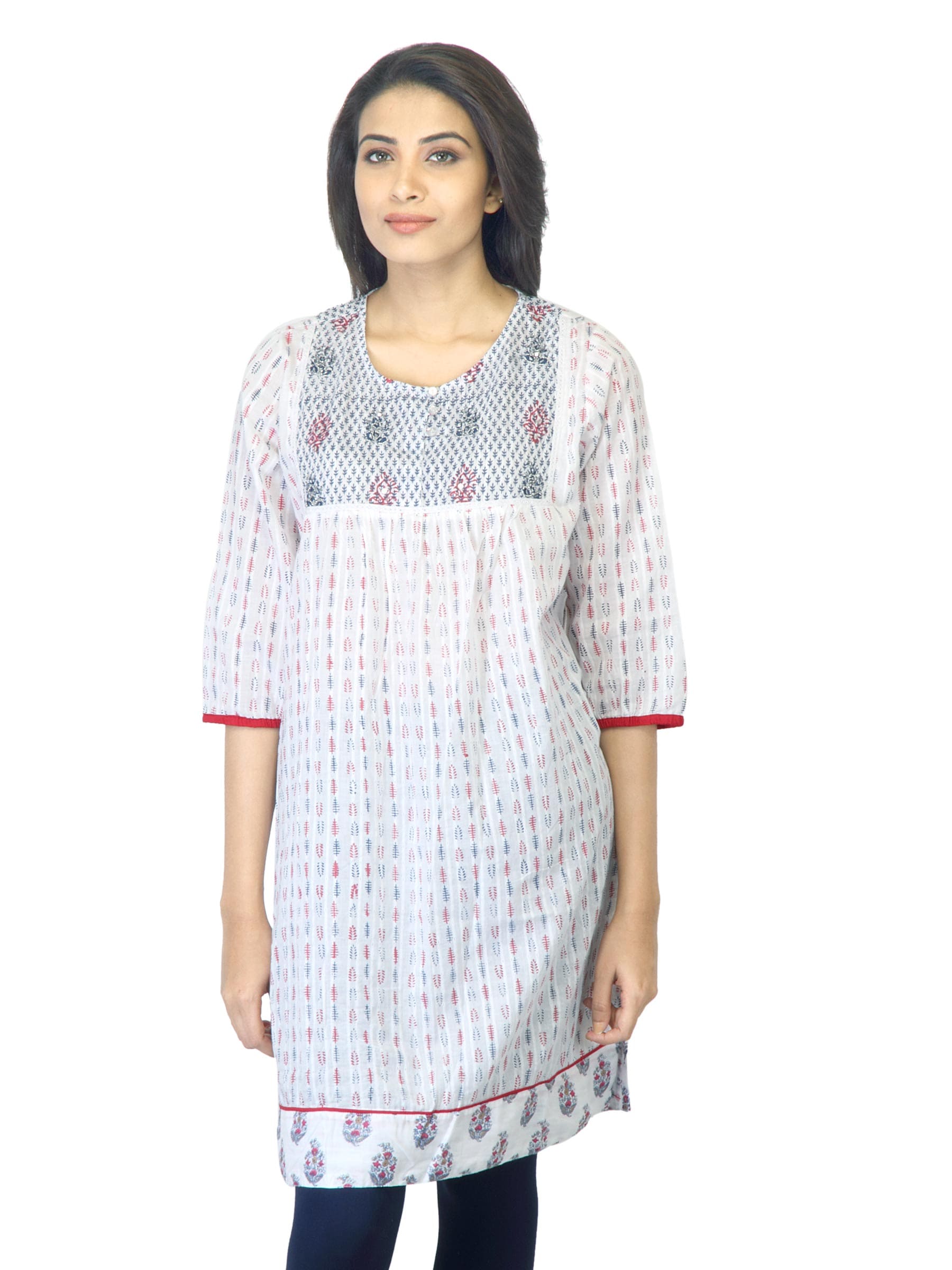 BIBA Women Printed White Kurta