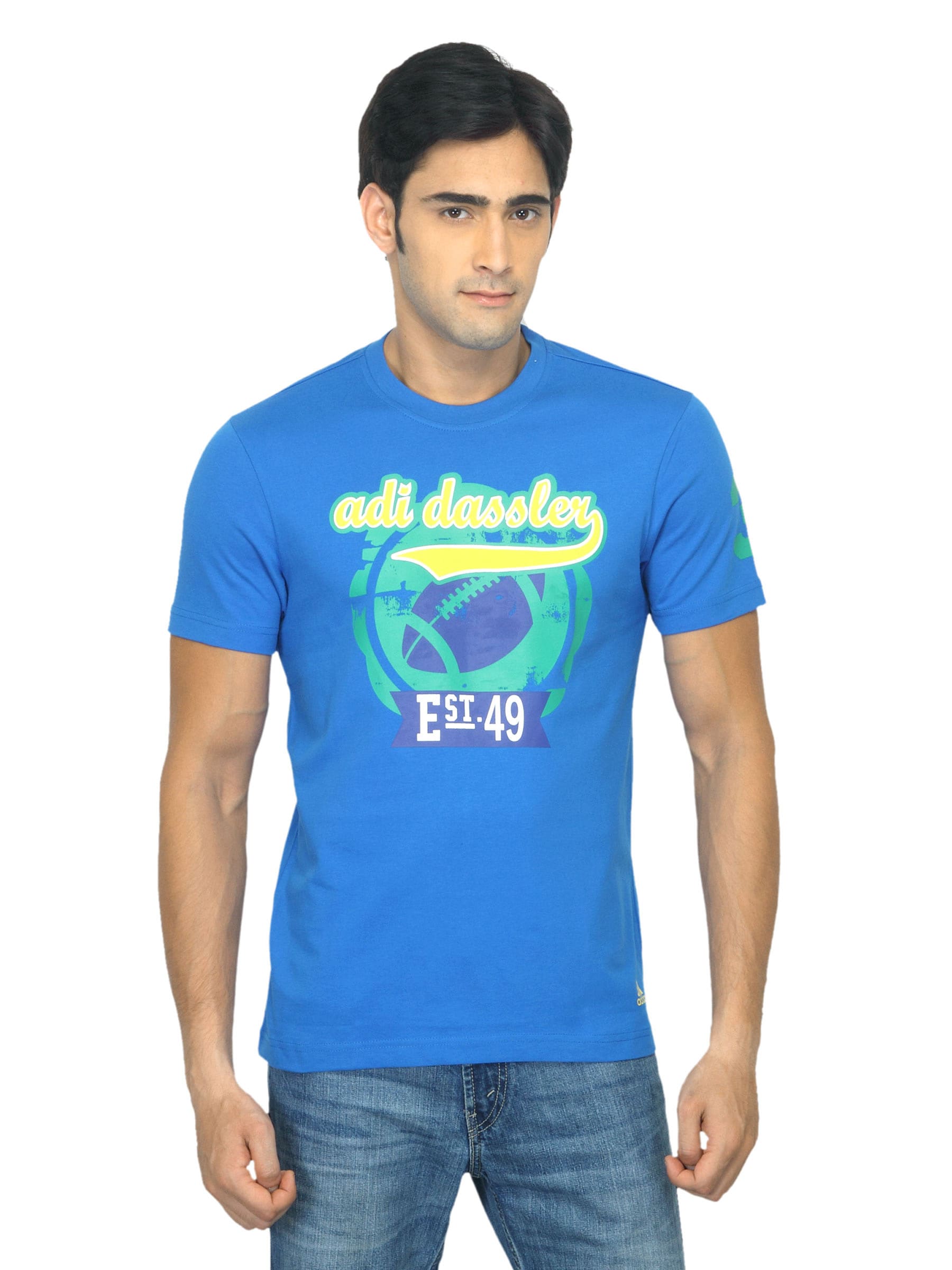 ADIDAS Men Dassler Blue T-shirt