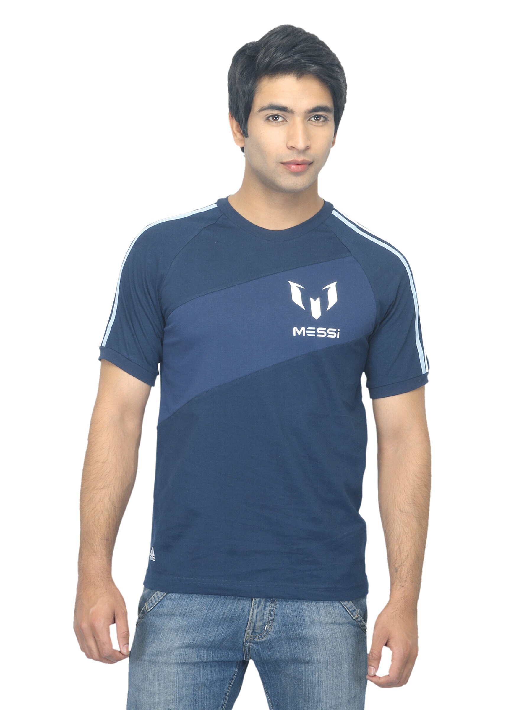 ADIDAS Men Messi Navy Blue T-shirt