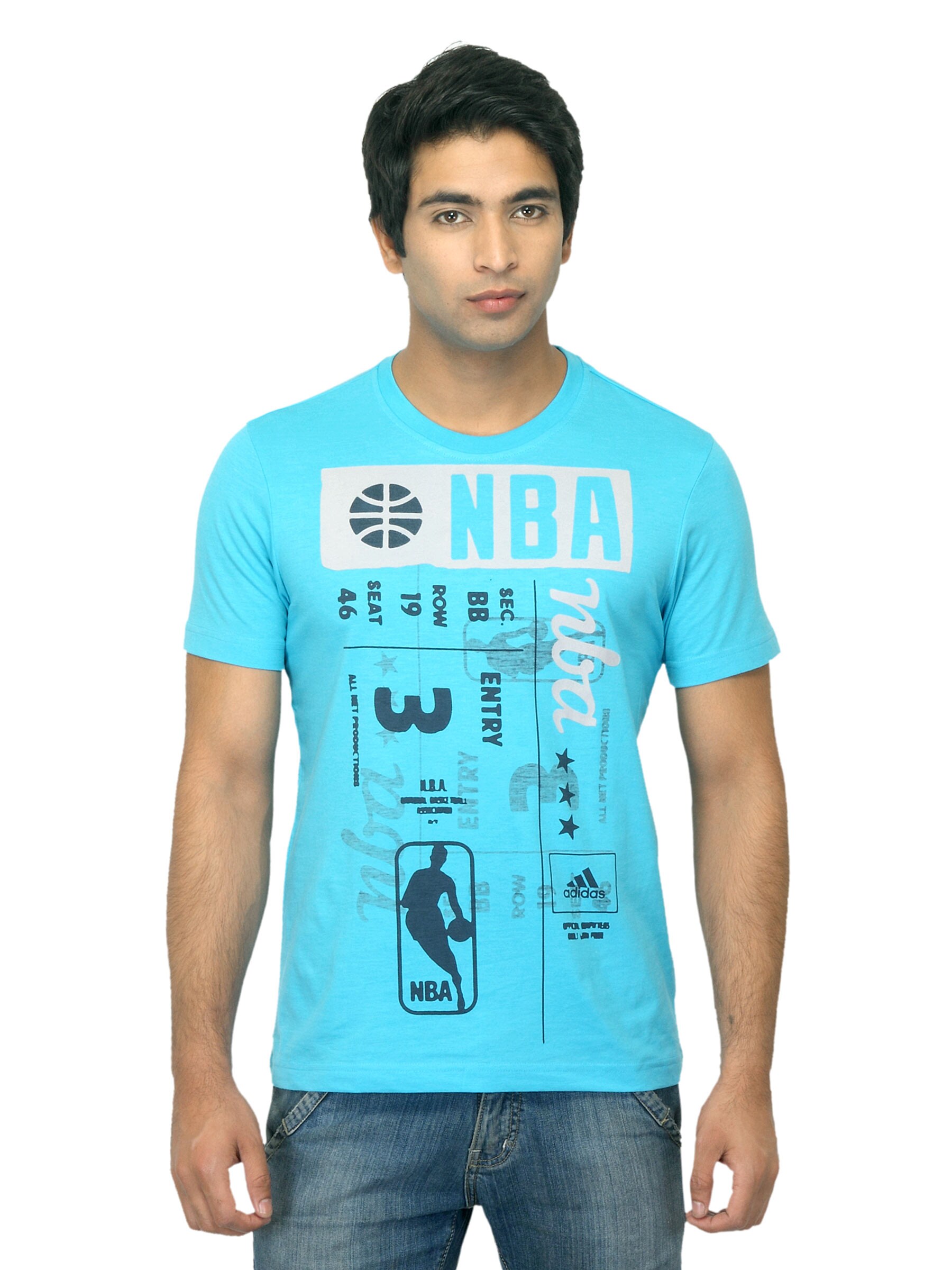 ADIDAS Men NBA Blue T-shirt