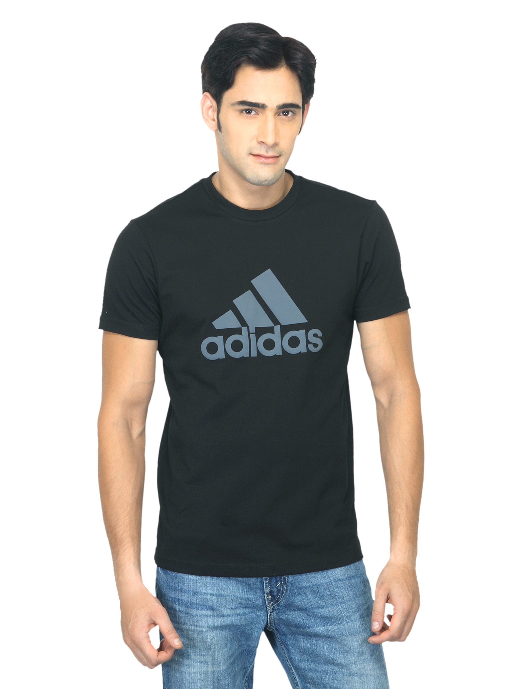 ADIDAS Men Aess Logo Black T-shirt