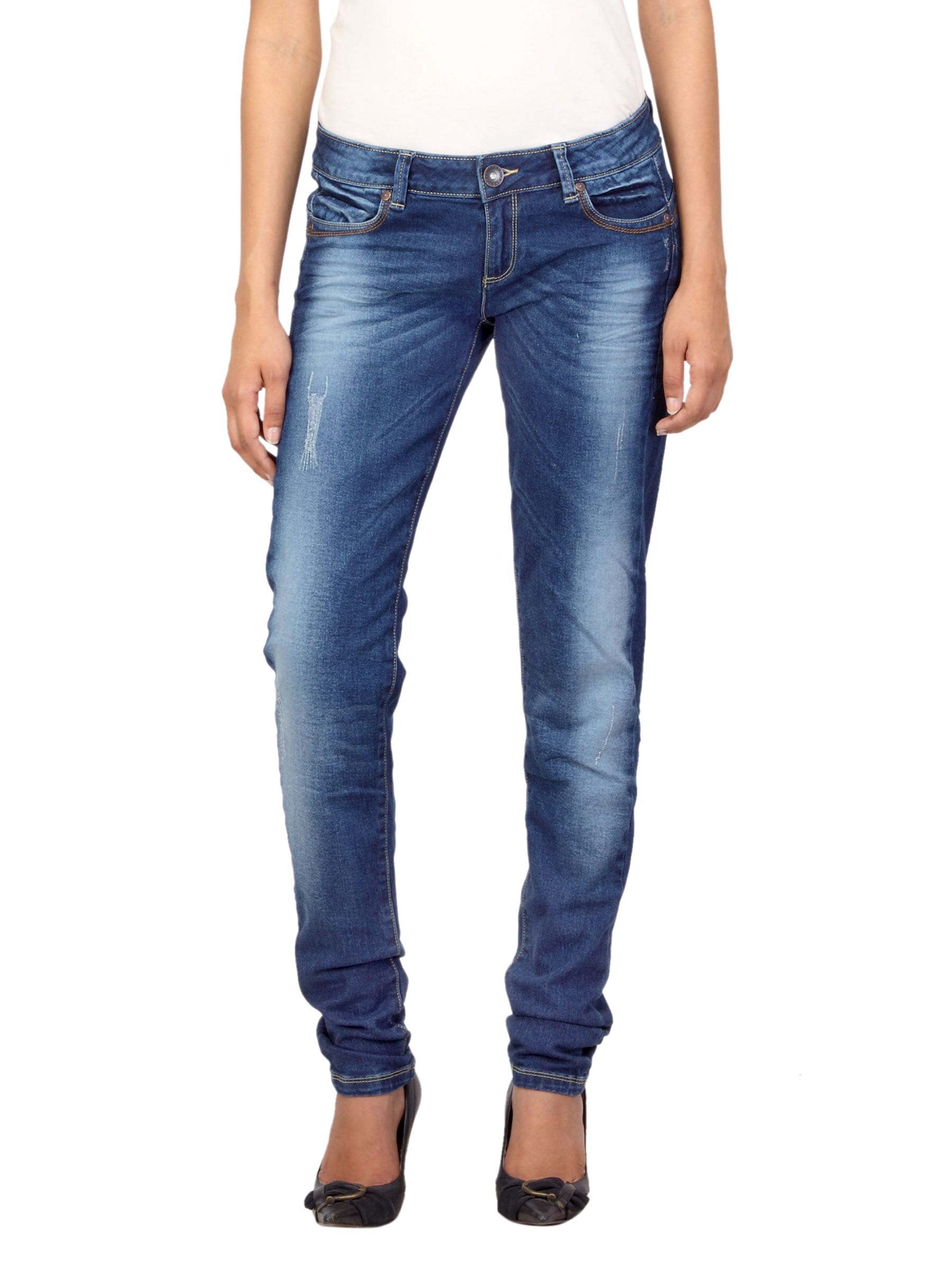 United Colors of Benetton Women Washed Blue Jeans