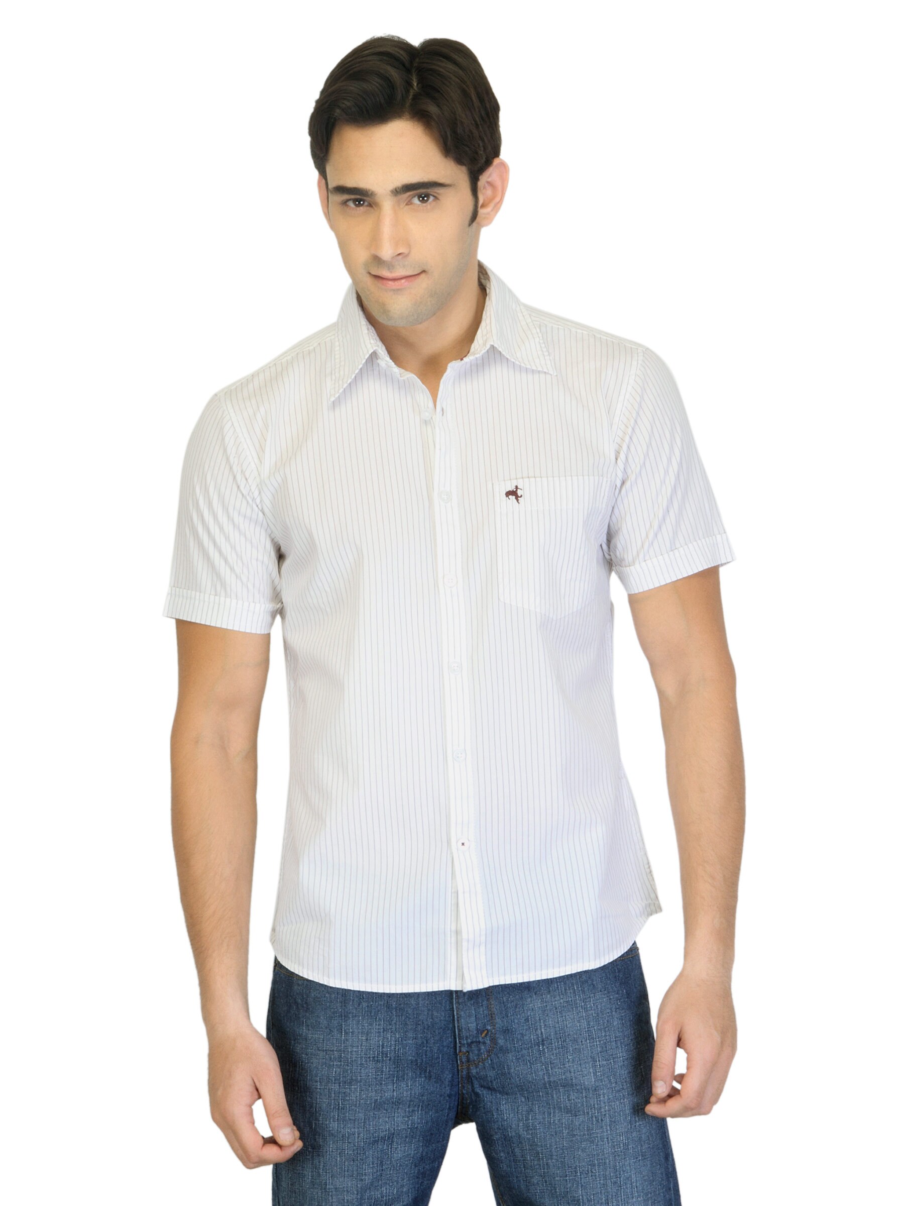 Wrangler Men Adino Stripe White Shirt