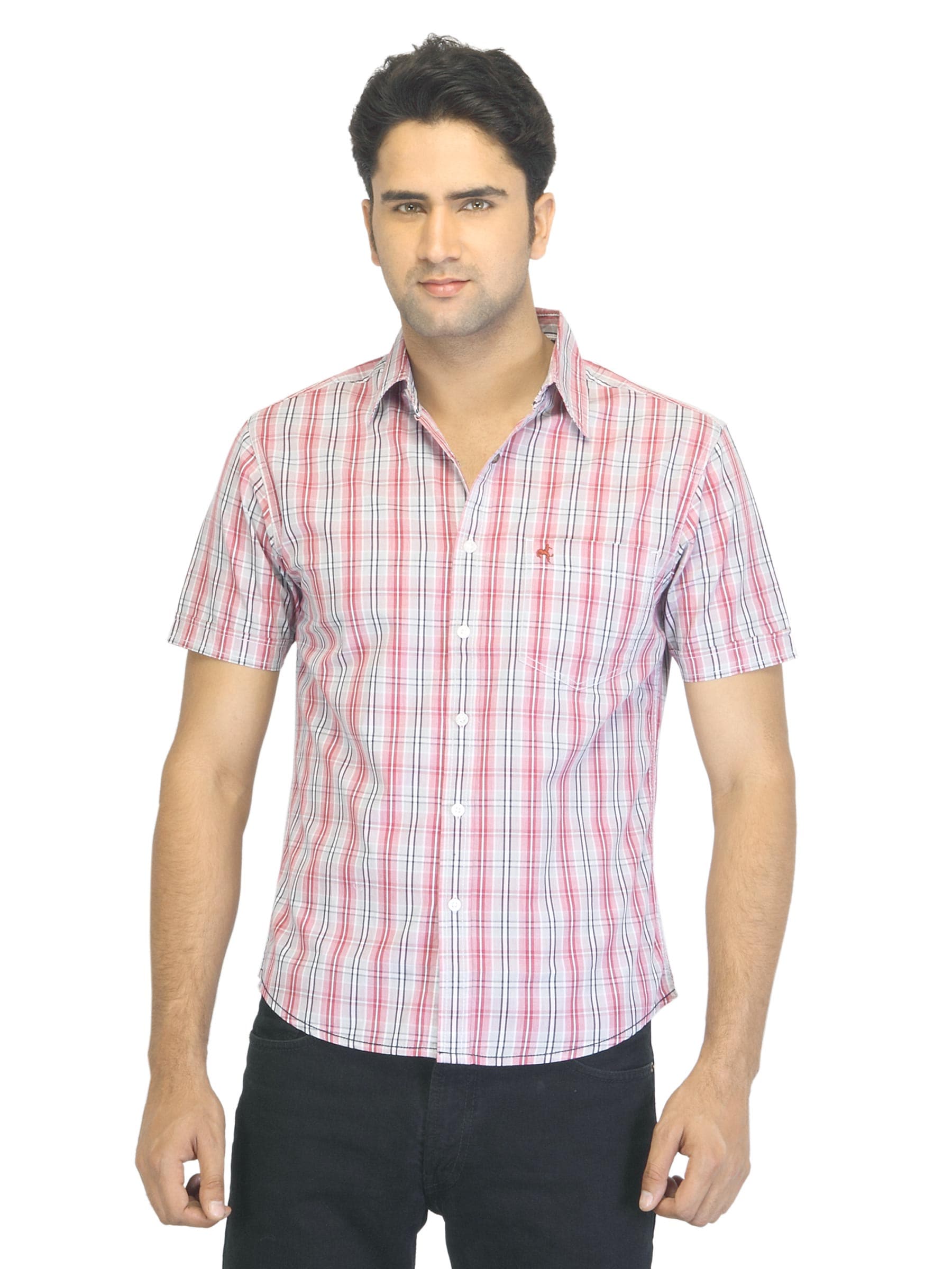 Wrangler Men Miriam Checks Pink Shirt