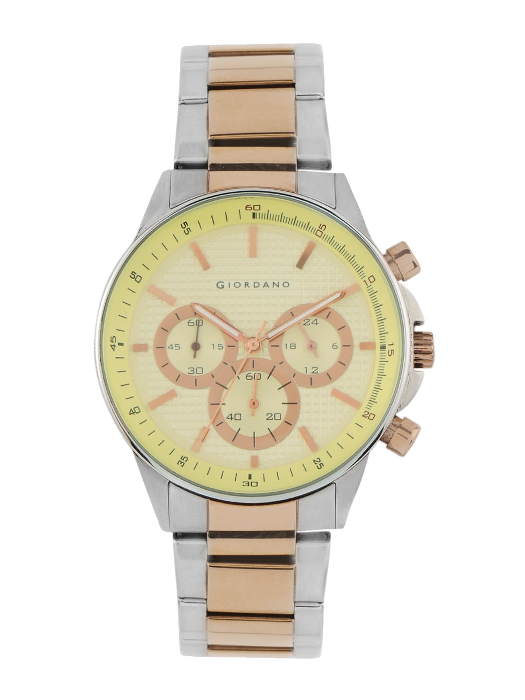 Giordano Men Cream & Yellow Dial Watch