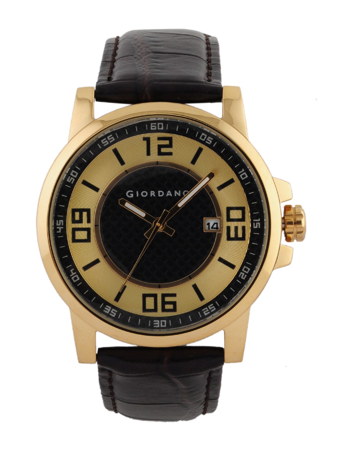 Giordano Men Gold & Black Dial Watch