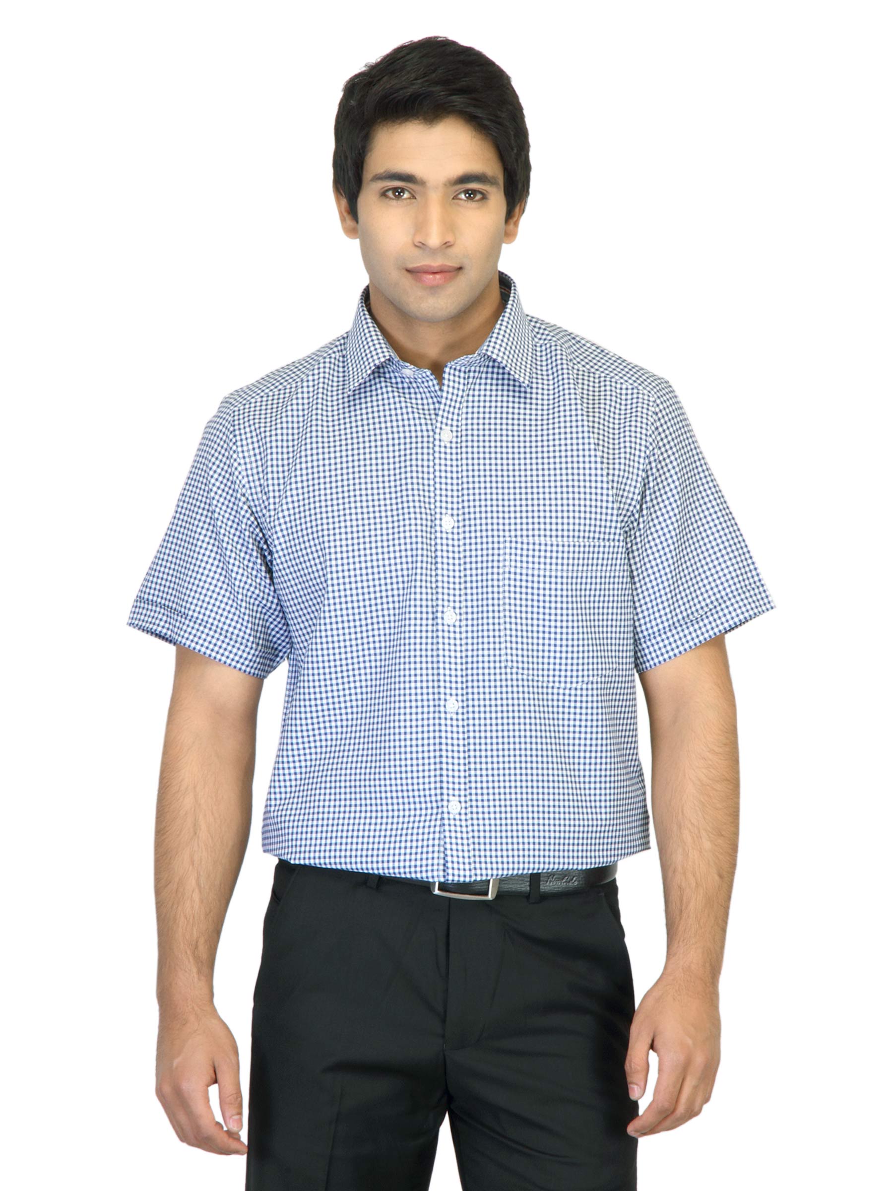 Indigo Nation Men Check Blue Shirt