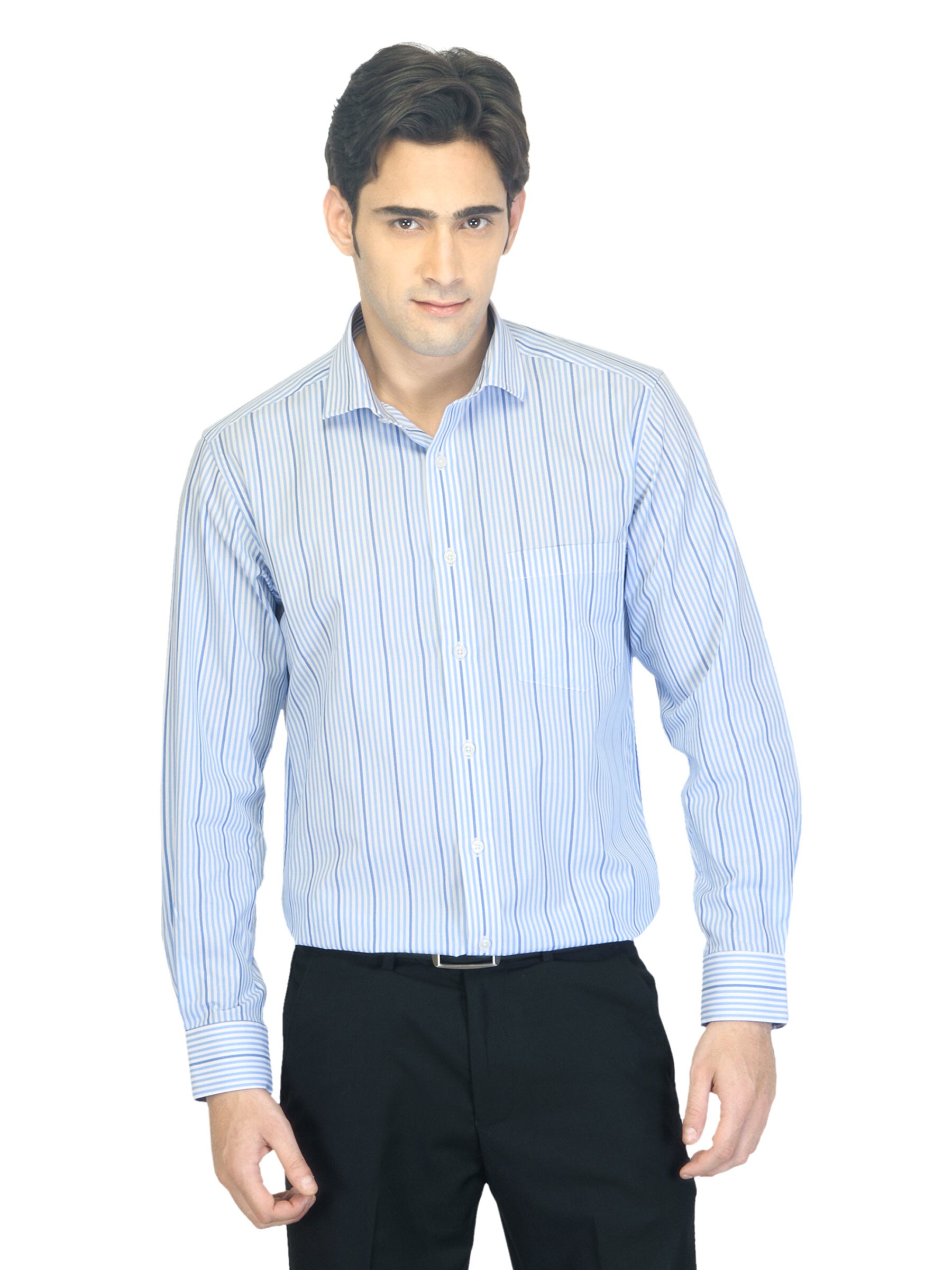 Indigo Nation Men Striped Blue Shirt