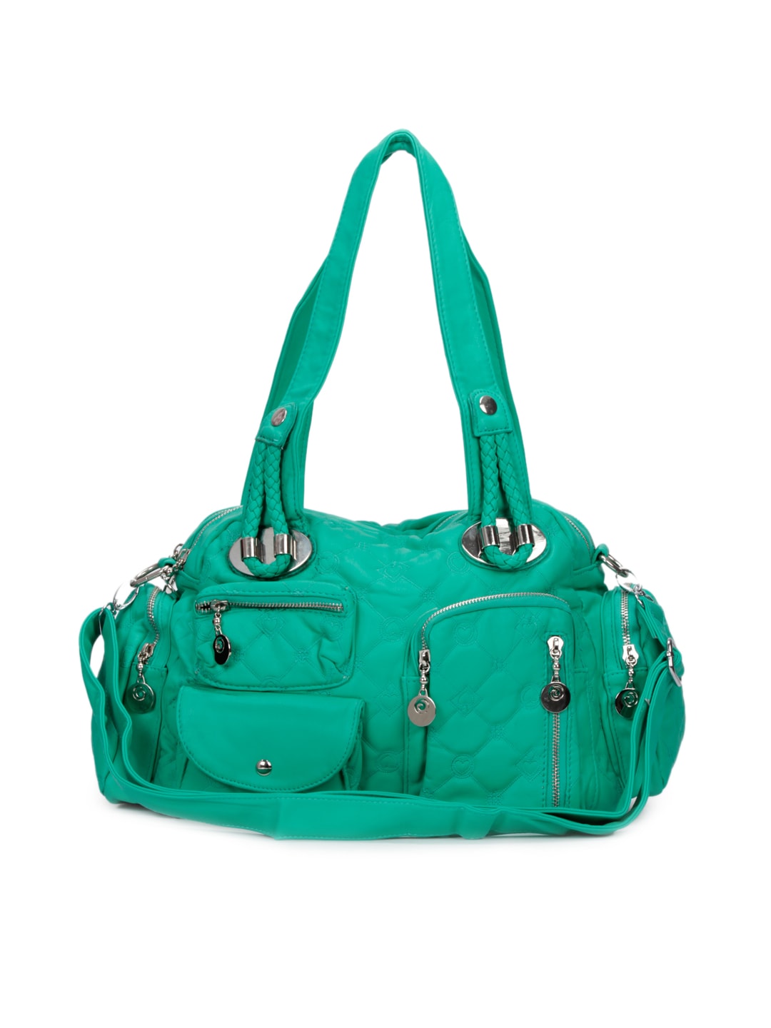 Kiara Women Leatherette Green Handbag