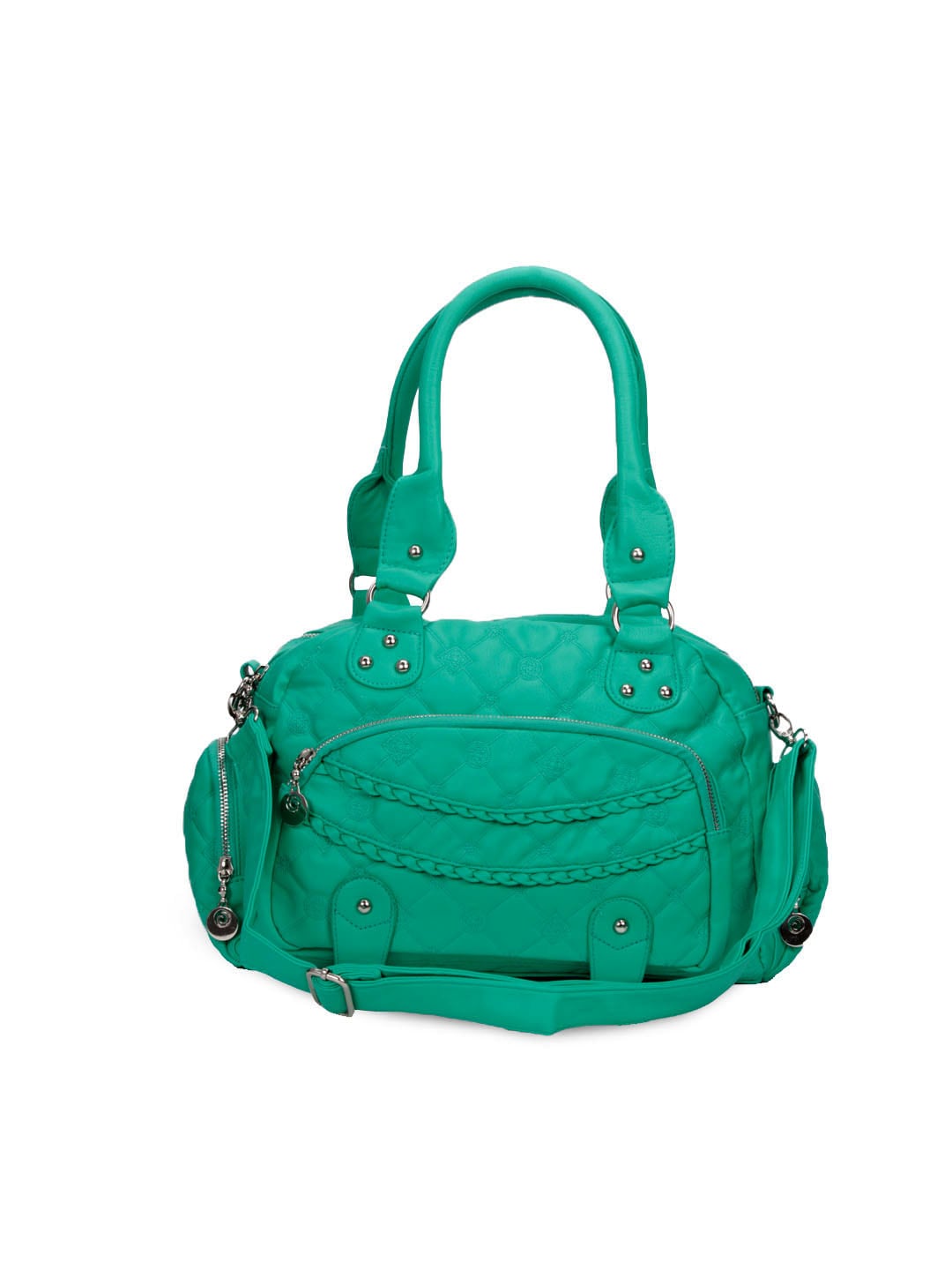 Kiara Women Leatherette Green Handbag