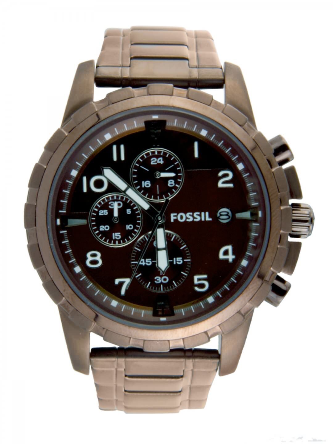 Fossil Men Quartz Brown Dial Chronograph Watch FS4645