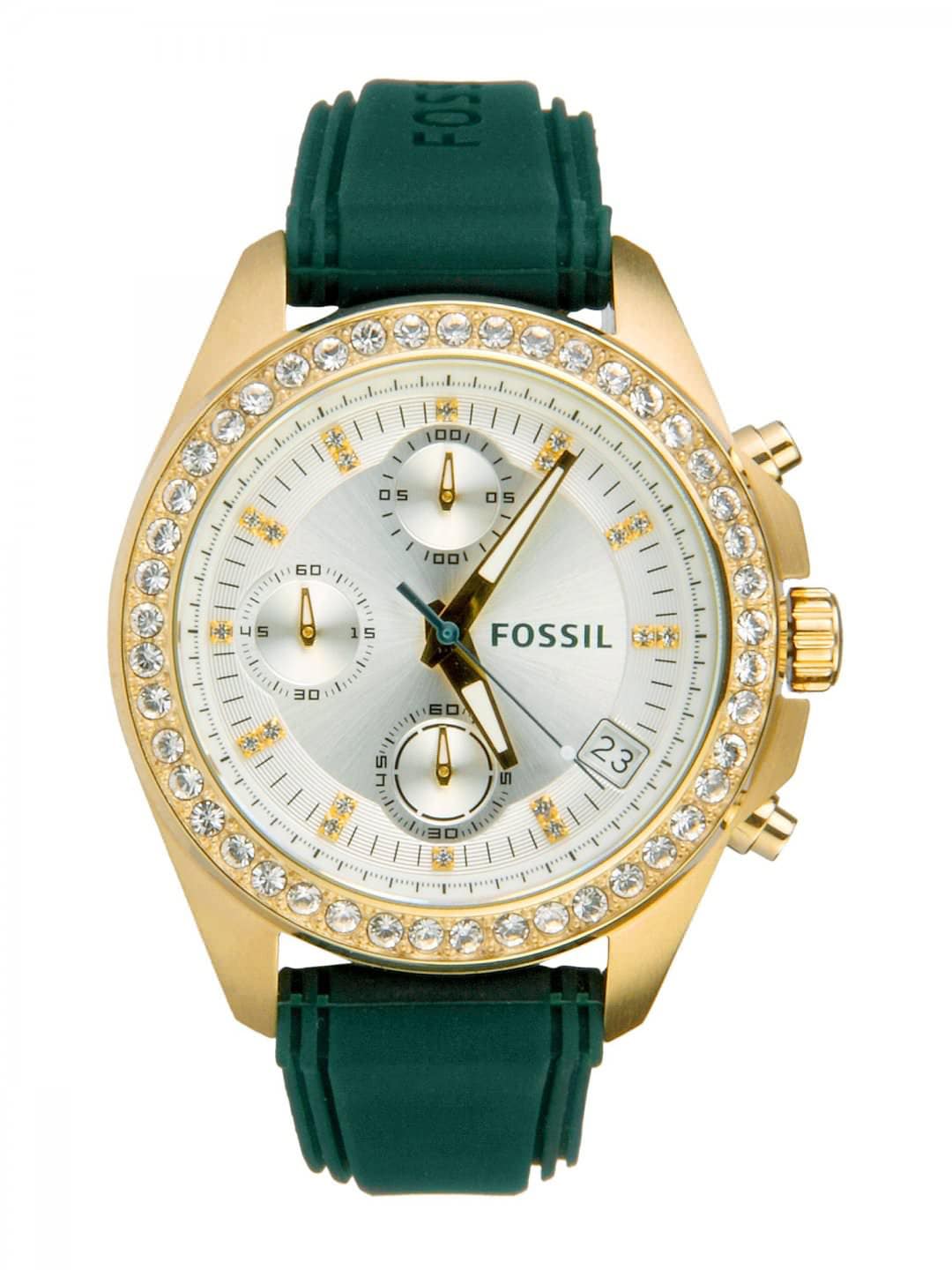 Fossil Women White Dial Chronograph Watch ES2965