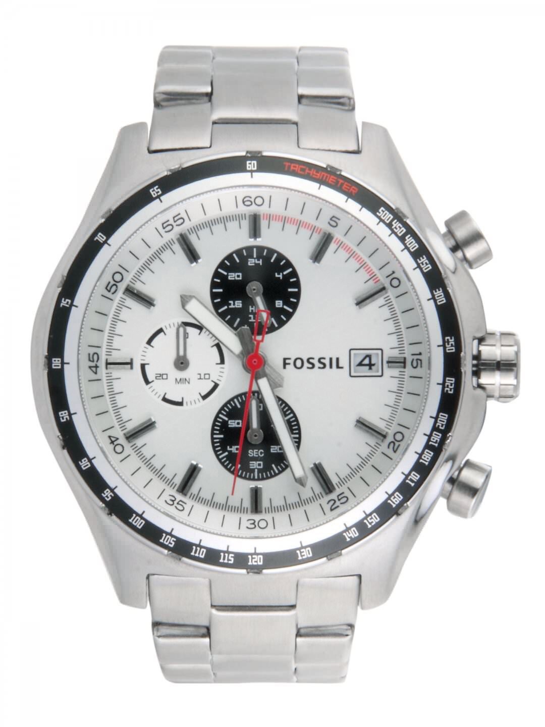 Fossil Men White Dial Chronograph Watch CH2730