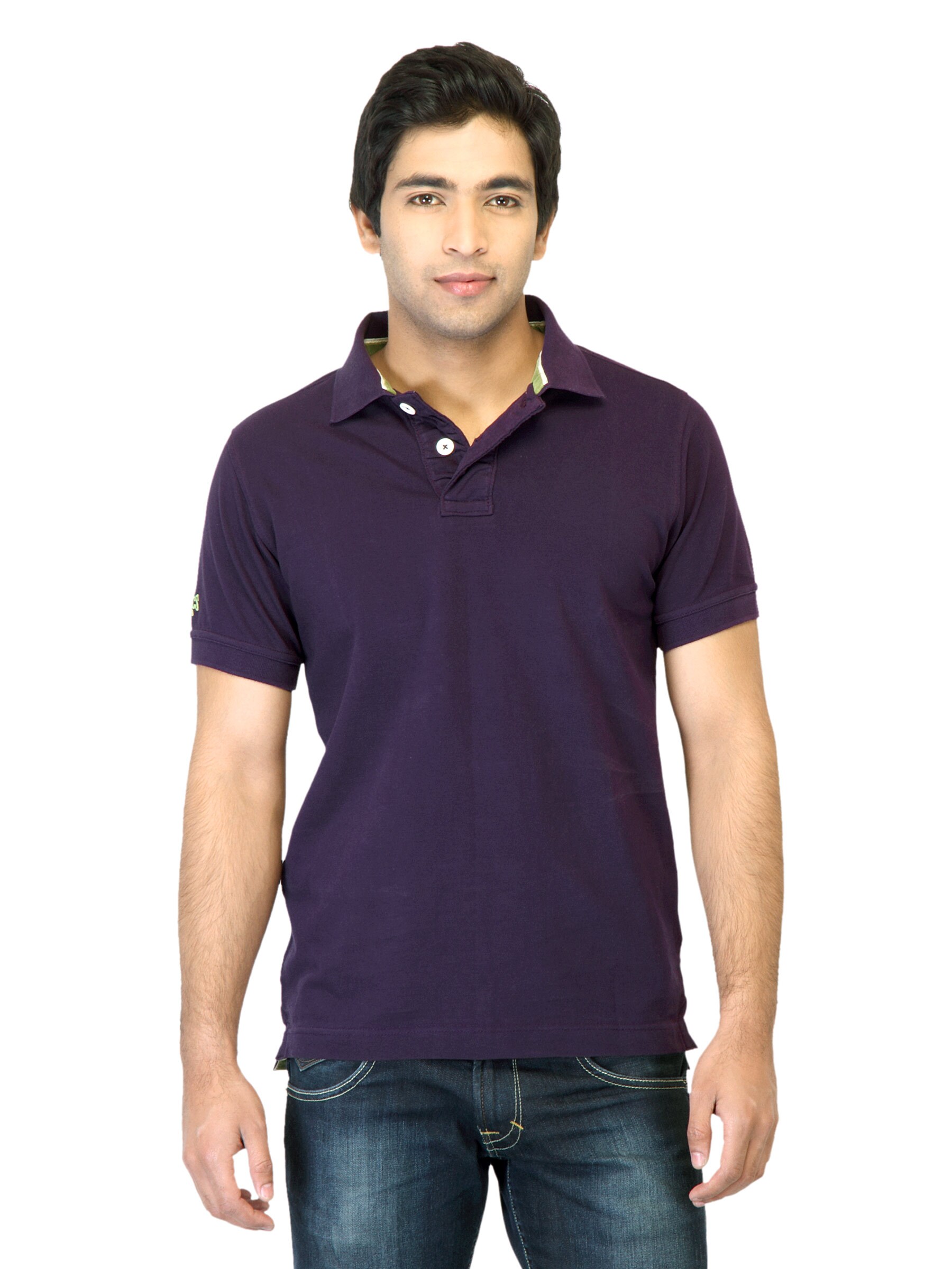 Basics Men Purple T-shirt