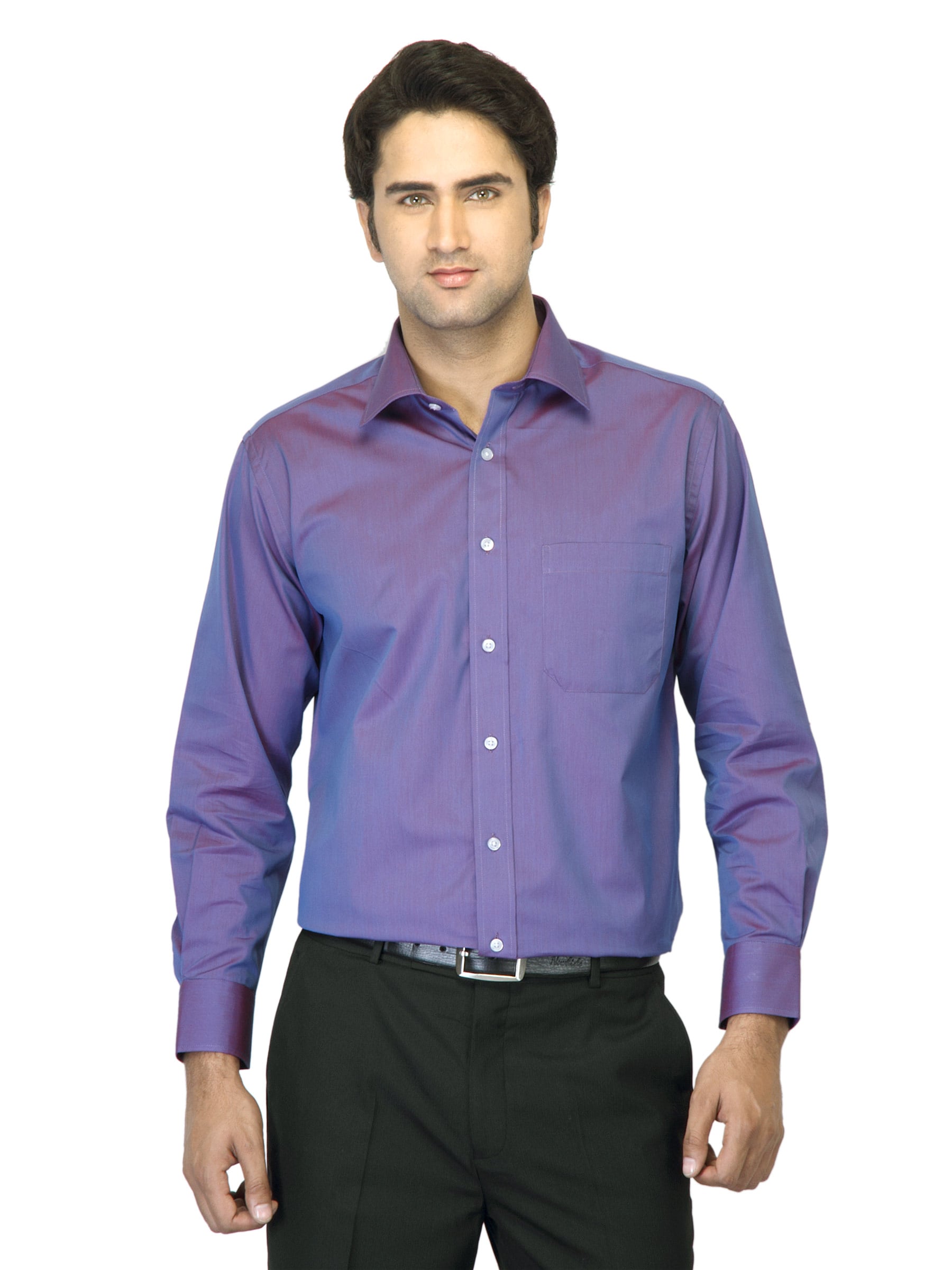 John Miller Men Purple Shirt