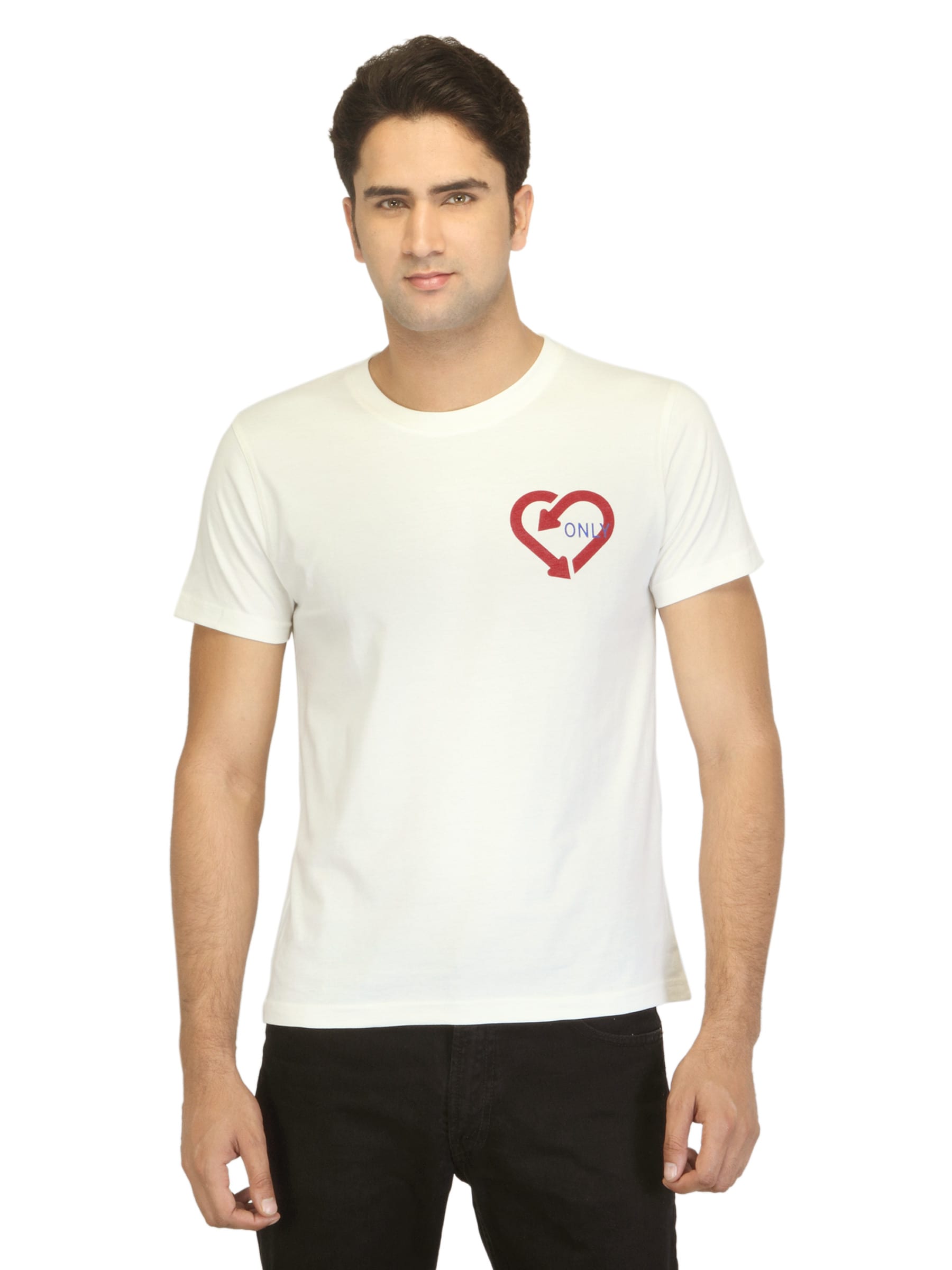Myntra Men Love Off White T-shirt