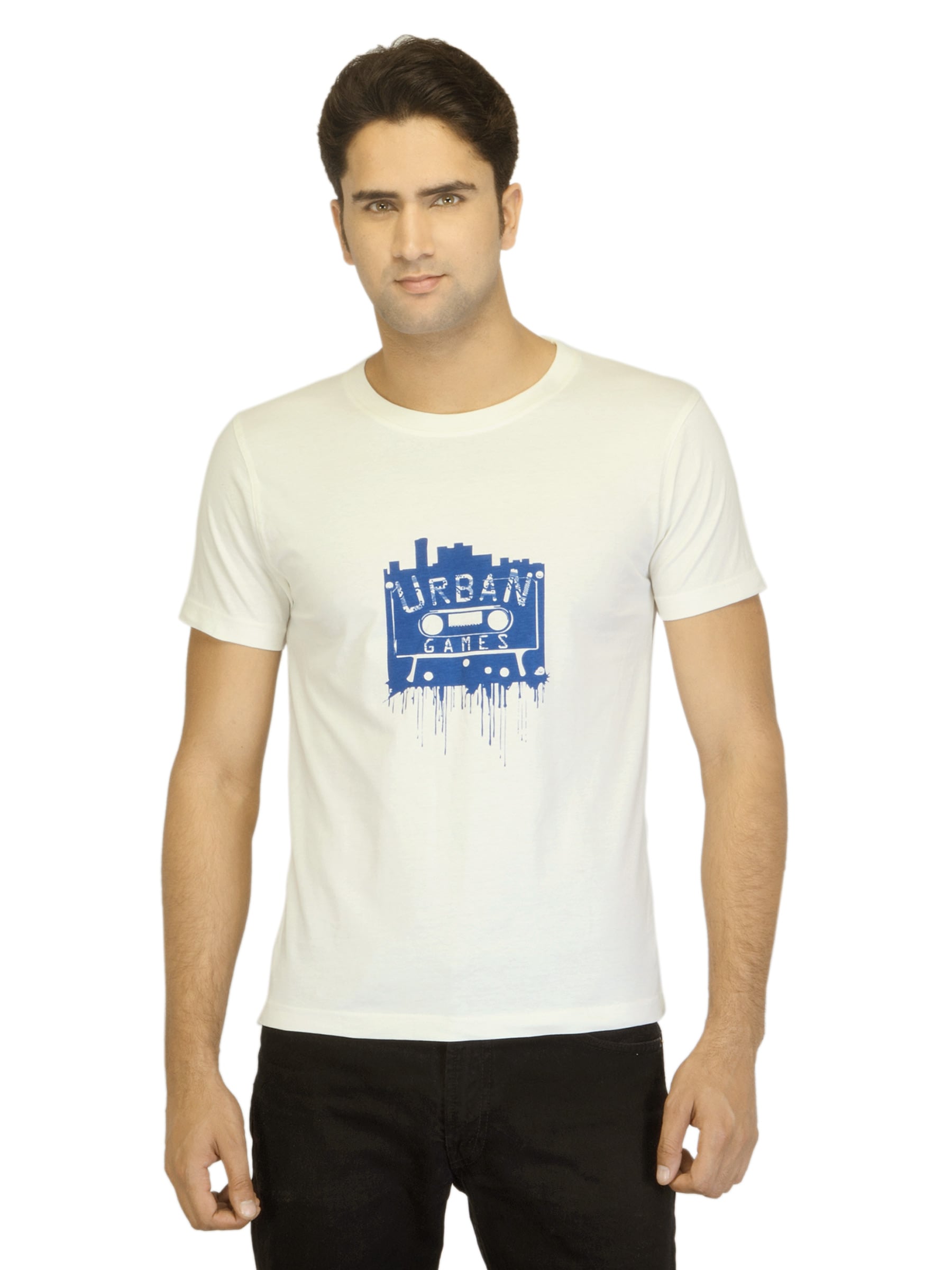 Myntra Men Urban Games Off White T-shirt