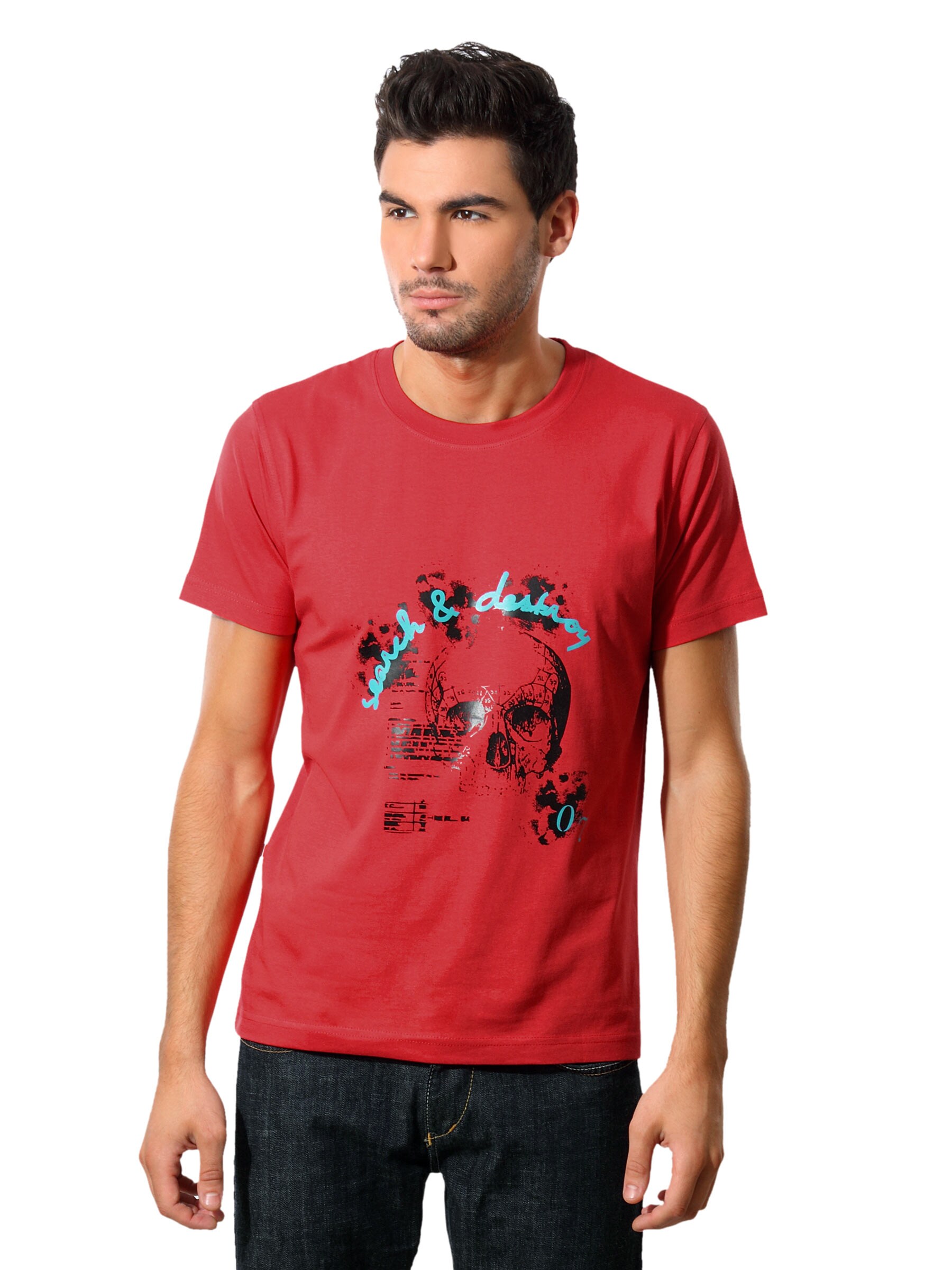 Myntra Men Search And Destroy Red T-shirt