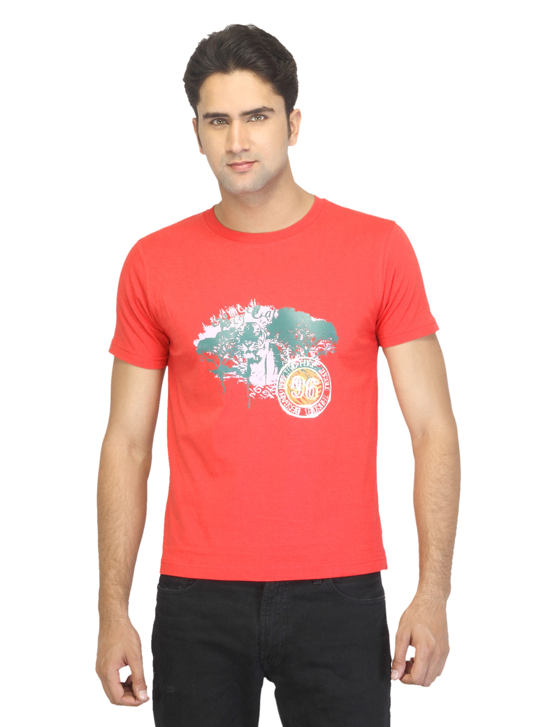 Myntra Men Big Cat Red T-shirt