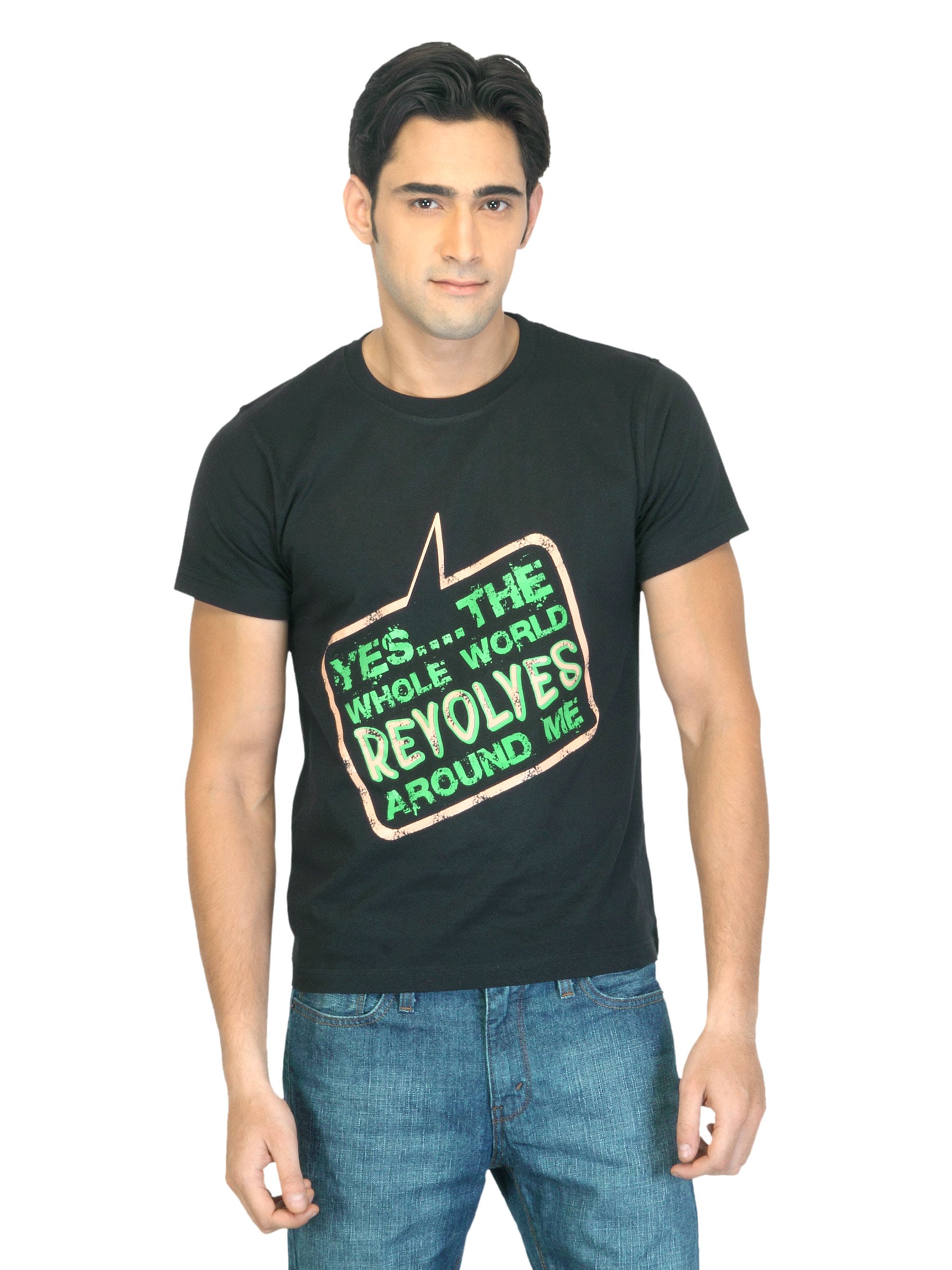 Myntra Men Revolves Black T-shirt