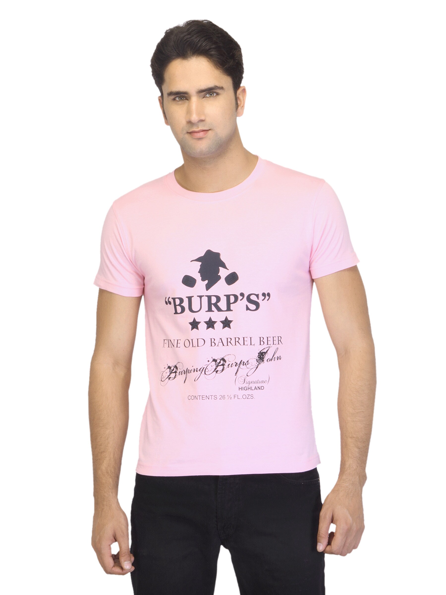 Myntra Men Burpe Pink T-shirt