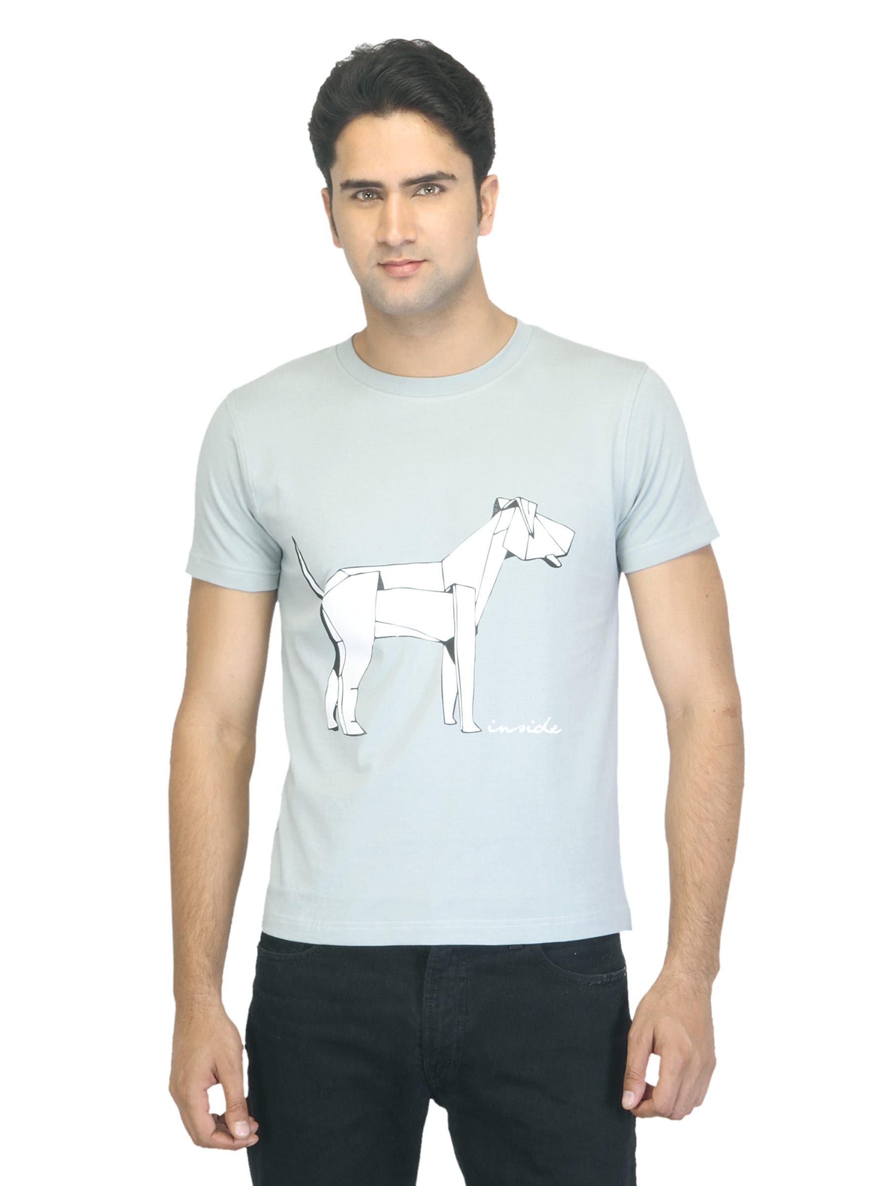 Myntra Men Dog Inside Teal T-shirt