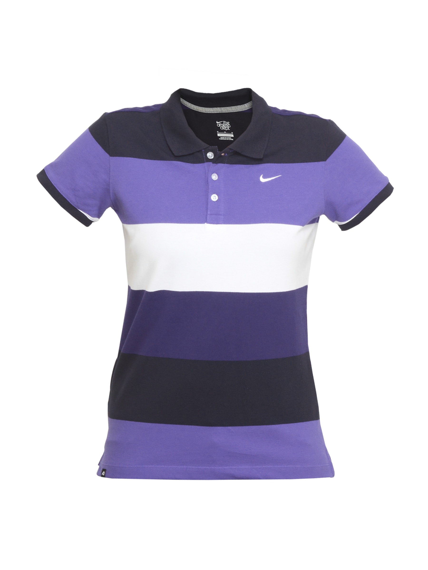 Nike Women Striped Purple T-shirt