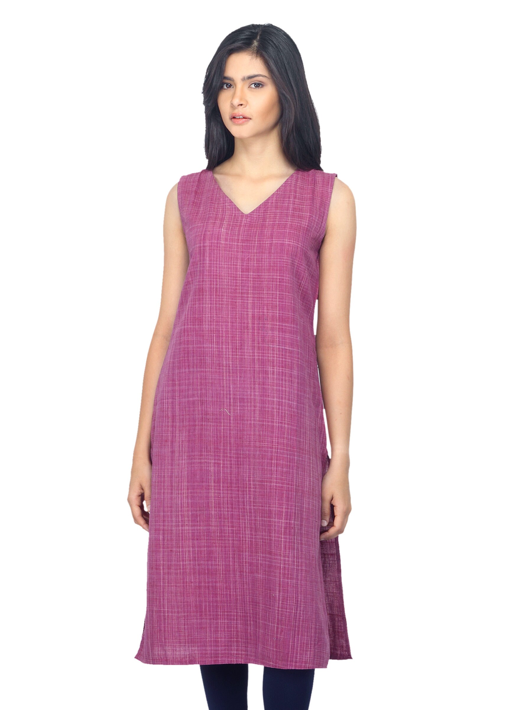 Fabindia Women Pink Khadi Kurta