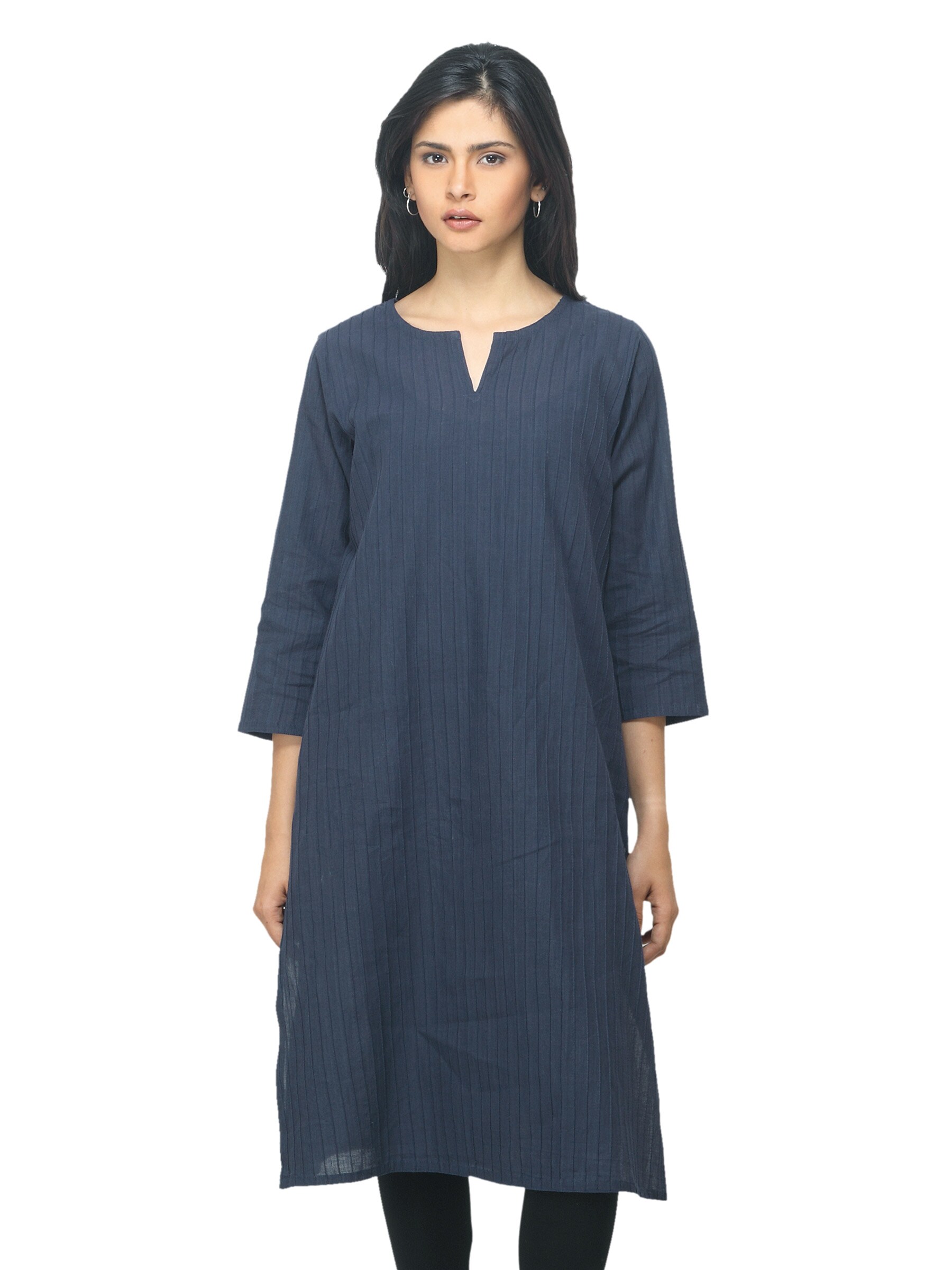 Fabindia Women Navy Blue Kurta